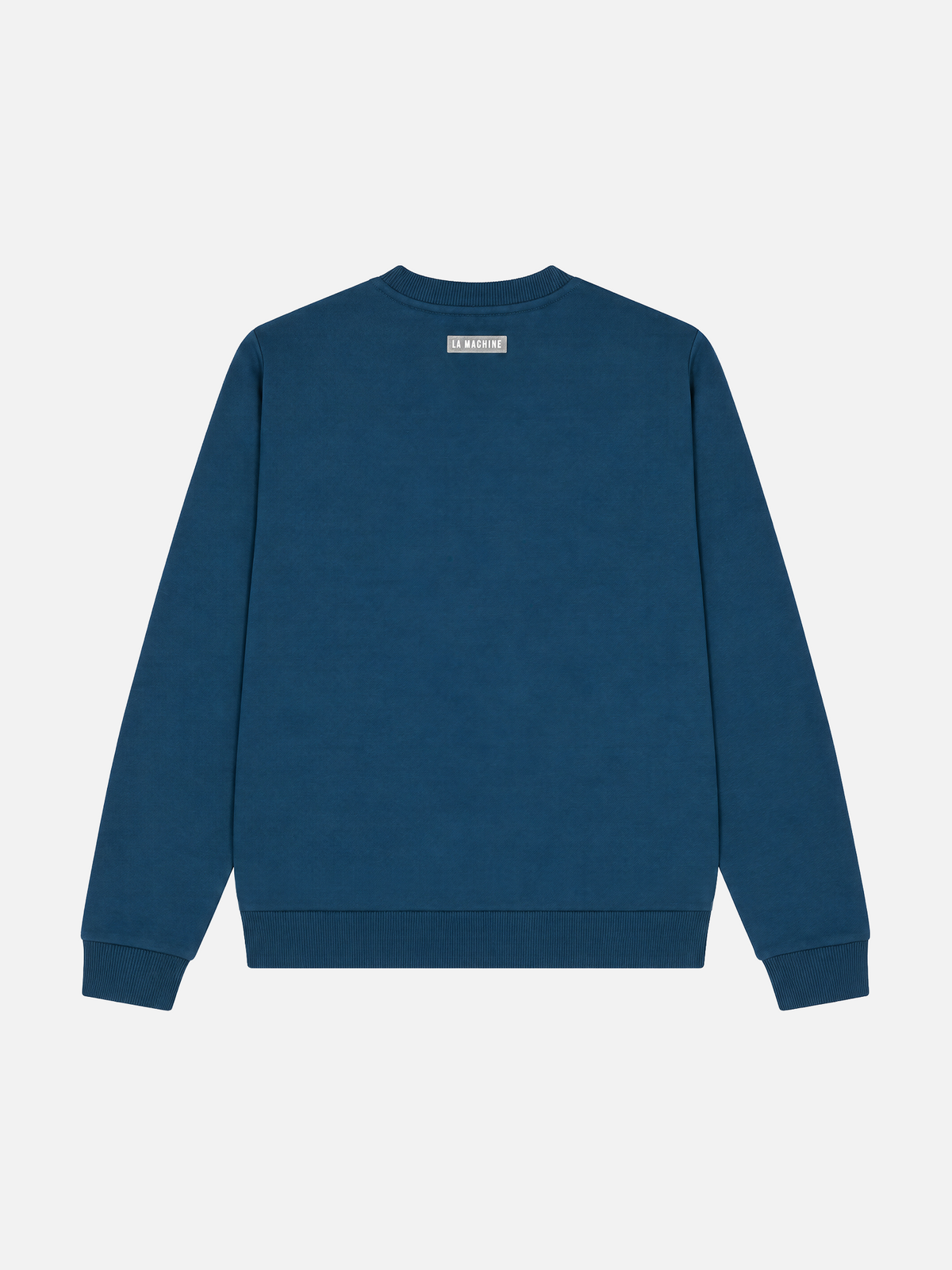 Back view of the Sailor Blue Coffee Ride Winners Club sweatshirt, laid flat.