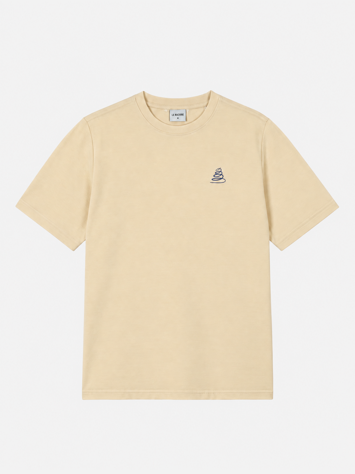 Front view of the Crème de la Climb tee, laid flat.