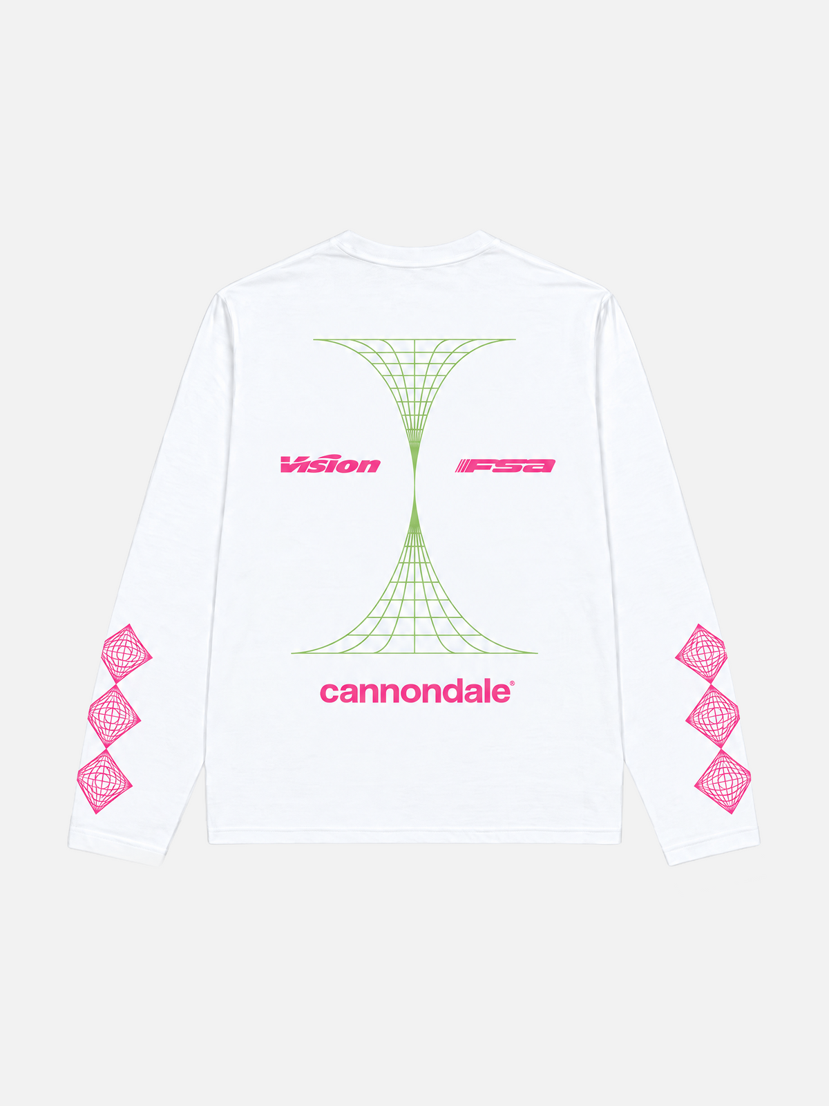 Back view of the EF Pro Cycling x La Machine 2026 team longsleeve in white, laid flat.