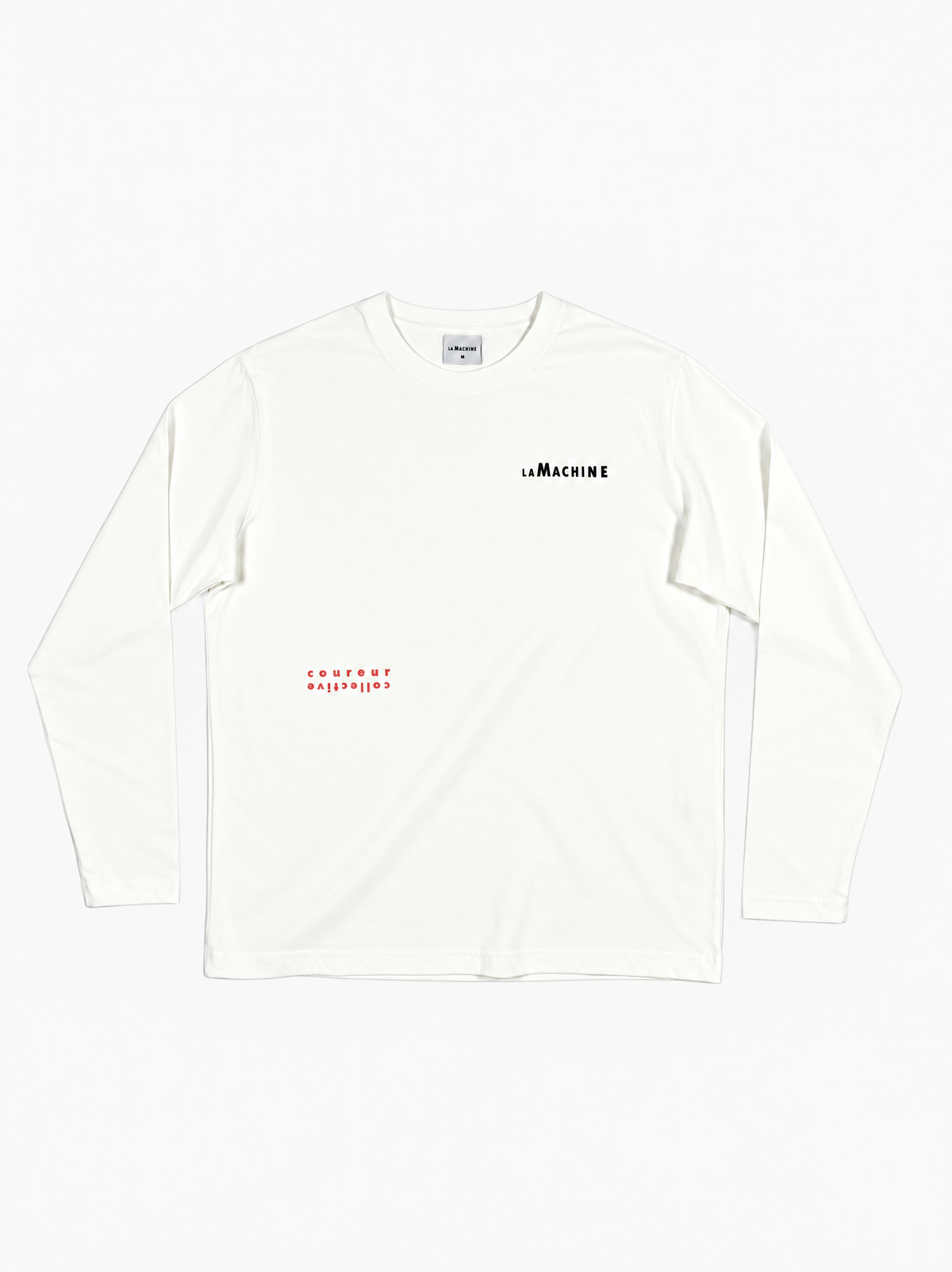 Front view of the Crémant for Coureurs - Longsleeve by La Machine Cycle Club, laid flat.