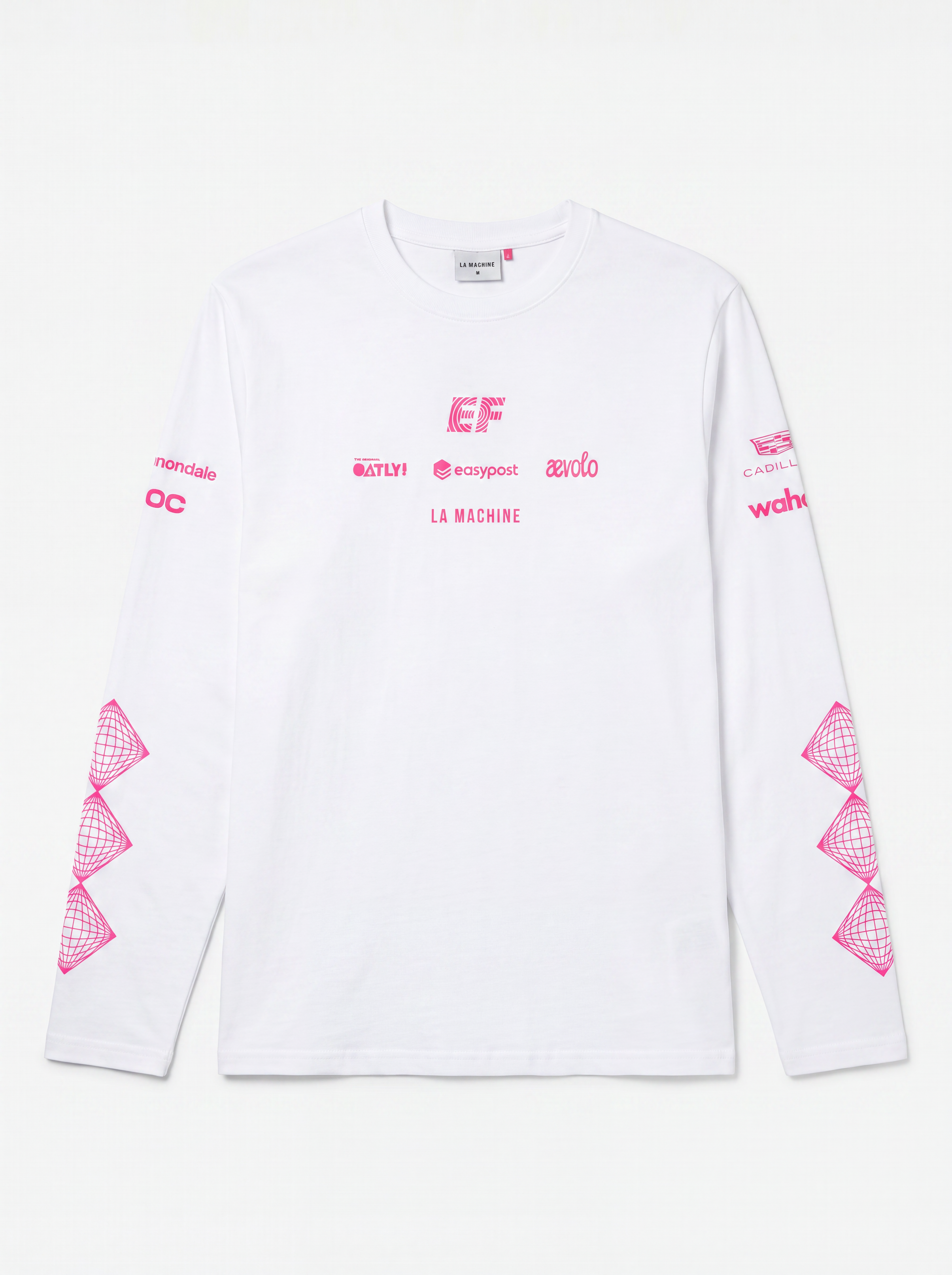 A white La Machine x EF Pro Cycling official team longsleeve for 2026, shown on a plain background.