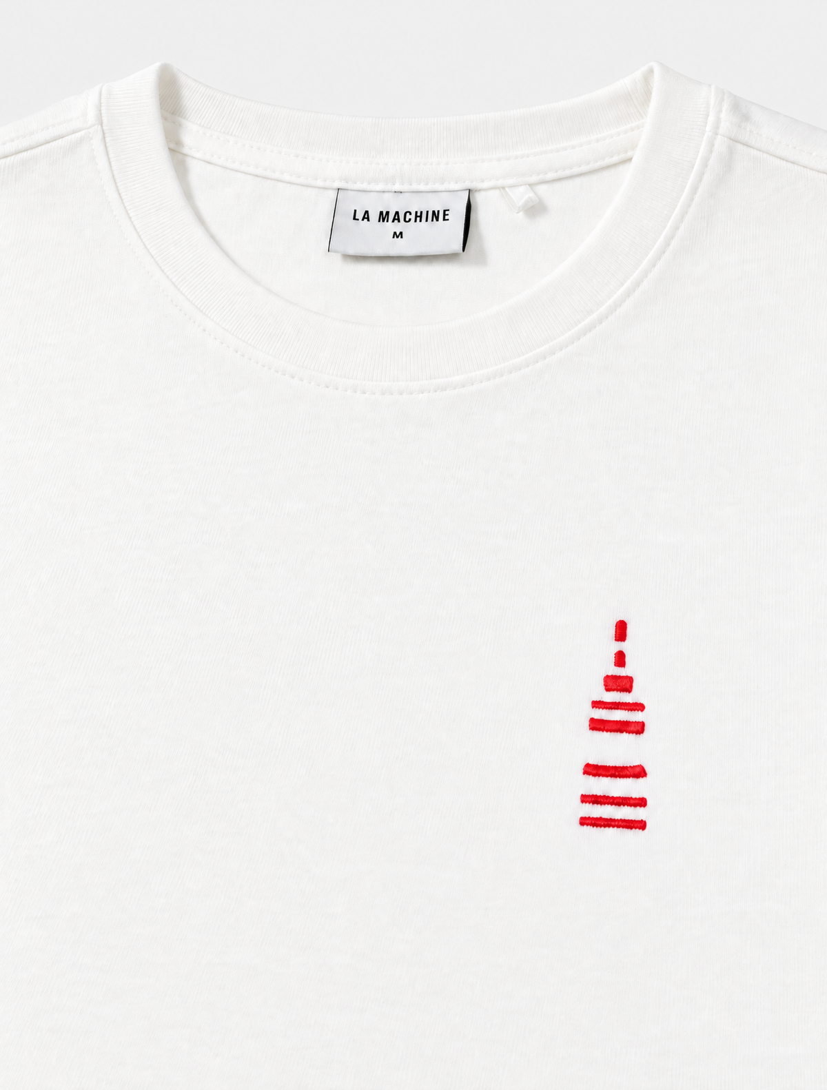Detail view of the Ventoux - T-shirt - Off White by La Machine Cycle Club.