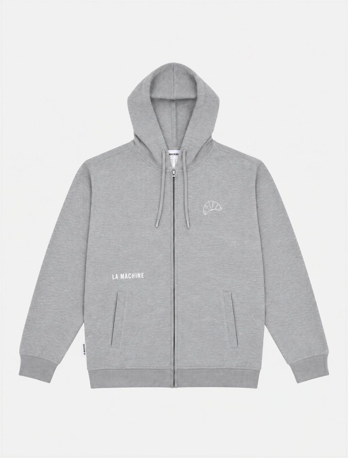 I Brake for Croissants - Zipped Hoodie - Melange Grey
