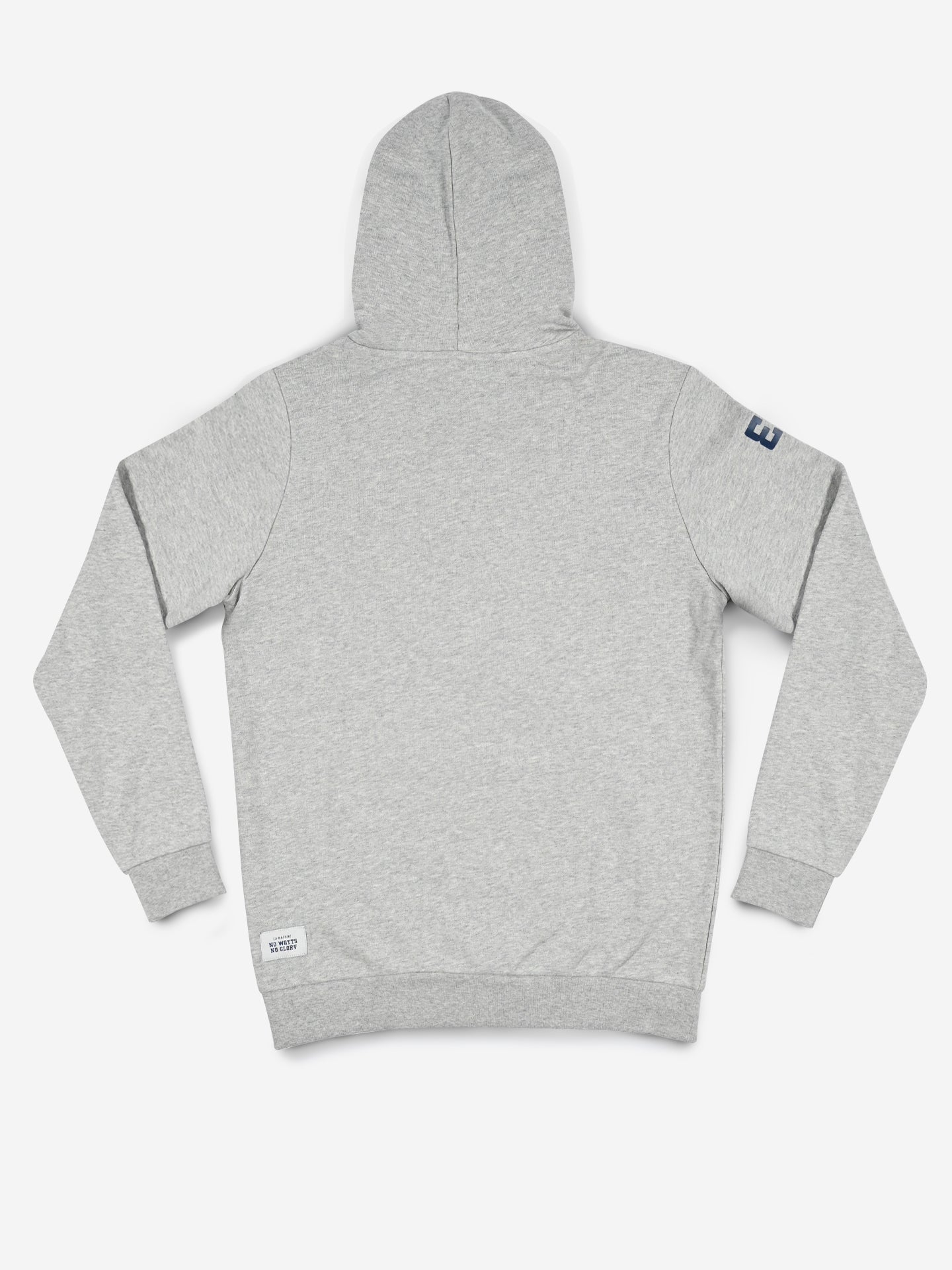 The LMCC - University Hoodie by La Machine Cycle Club is a light gray unisex sweatshirt with long sleeves, ribbed cuffs and hem, shown from the back on a white background. A small white label appears near the bottom hem.