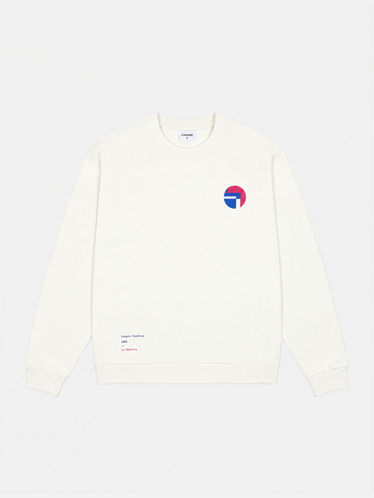 Front view of the Star White Lampre Fondital '06 sweatshirt, laid flat.