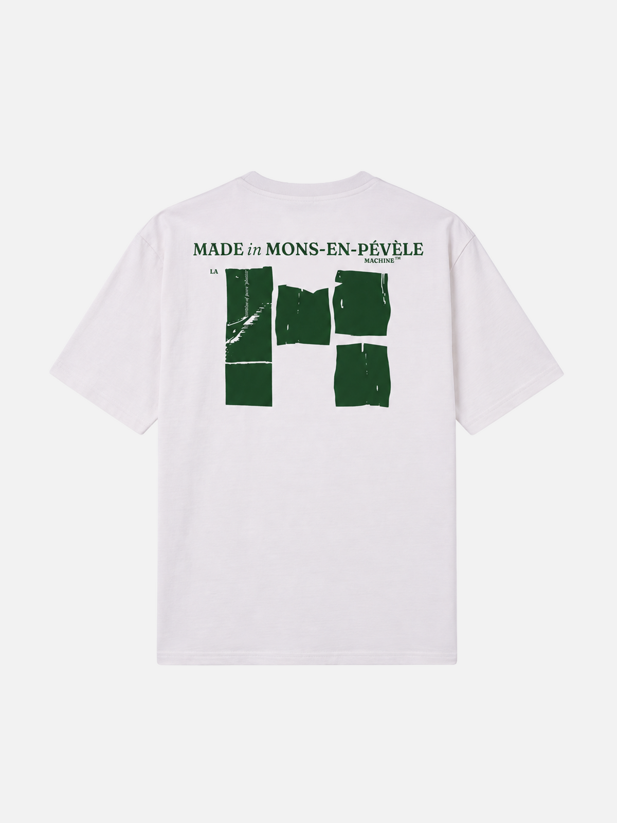 Front view of the Made in Mons-en-Pévèle loose fit t-shirt, laid flat.