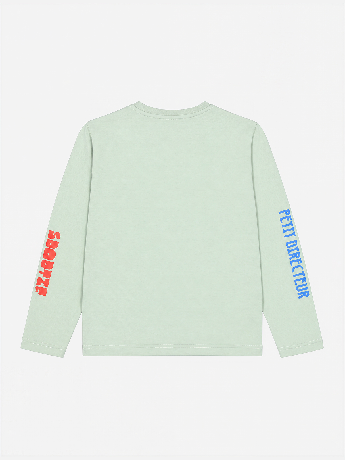 Back view of the Petit Directeur Sportif Longsleeve in dusty grey by La Machine, laid flat.