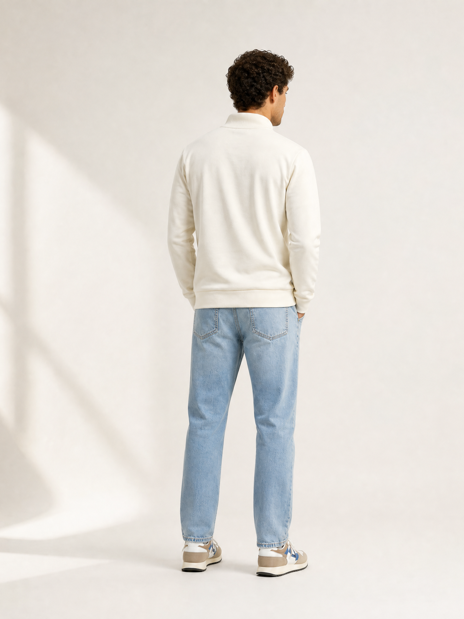 Vai Allez Vamos - Half Zipper - Sweatshirt - Star White