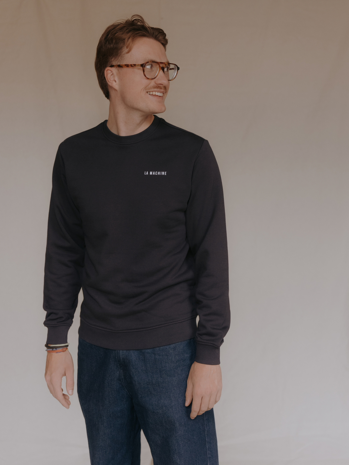 The Allez Allez Allez Sweatshirt in dark navy blue by La Machine, additional view.