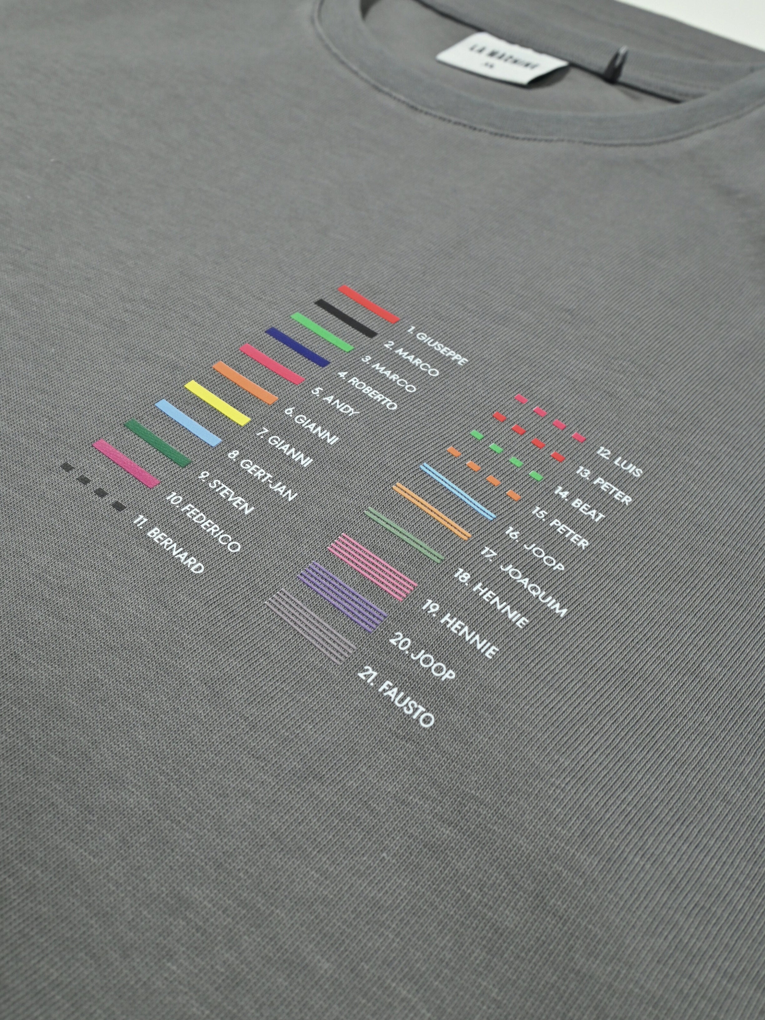 Additional view of the Alpe D'Huez Subway - T-shirt - Steel Grey by La Machine Cycle Club.