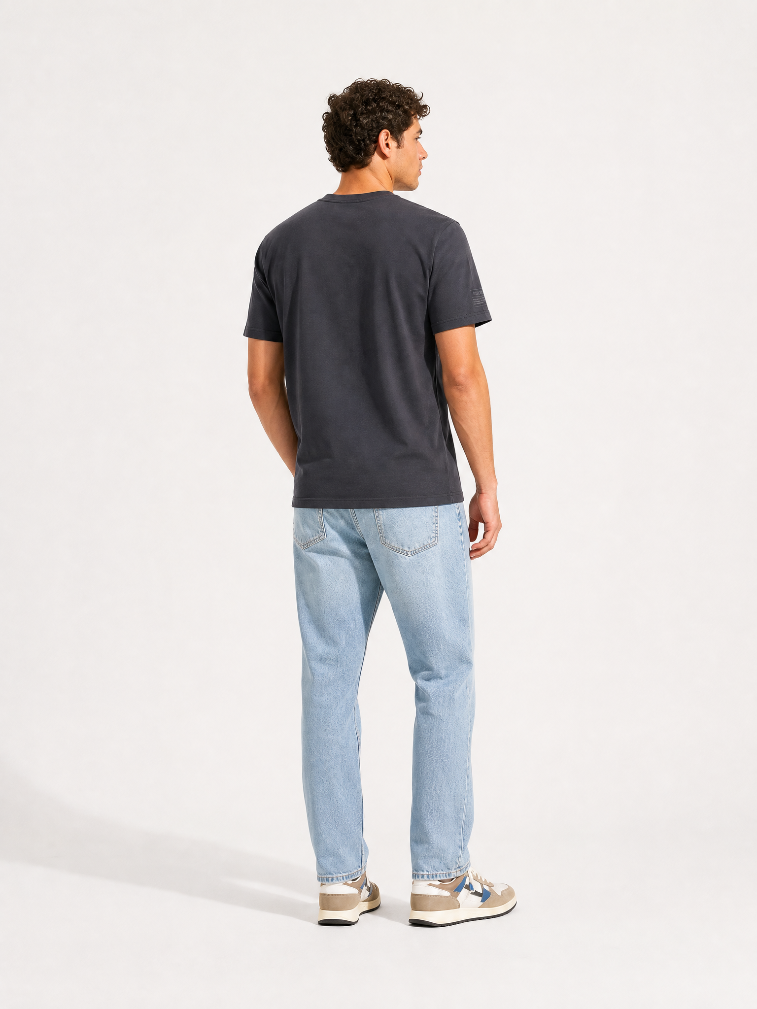 Back view of the Bib Number 13 - T-shirt - Charcoal Teal by La Machine Cycle Club.