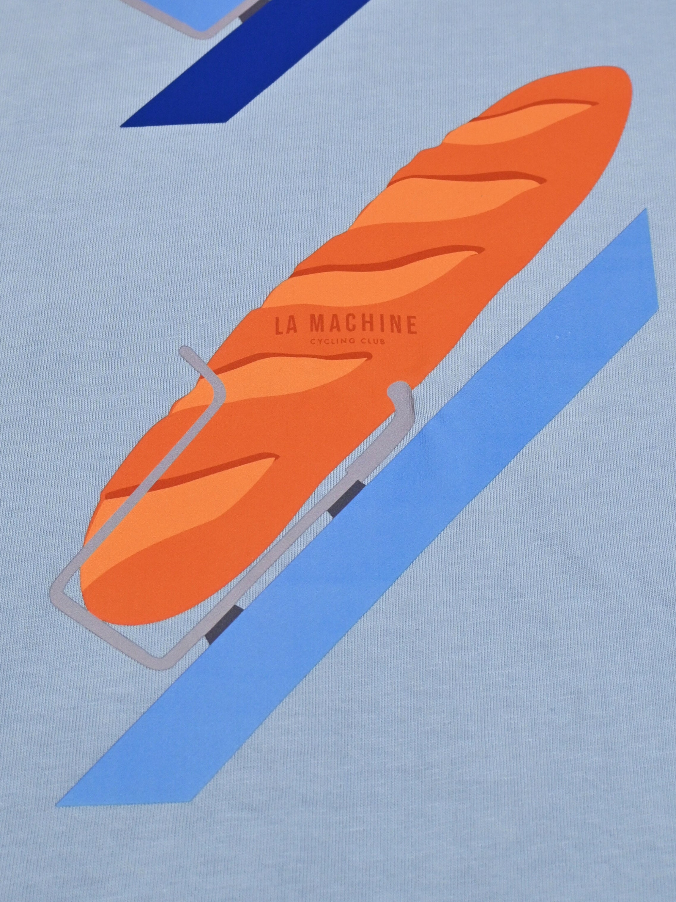 Detail view of the Bidon et Baguette - Loose Fit - T-shirt by La Machine Cycle Club.
