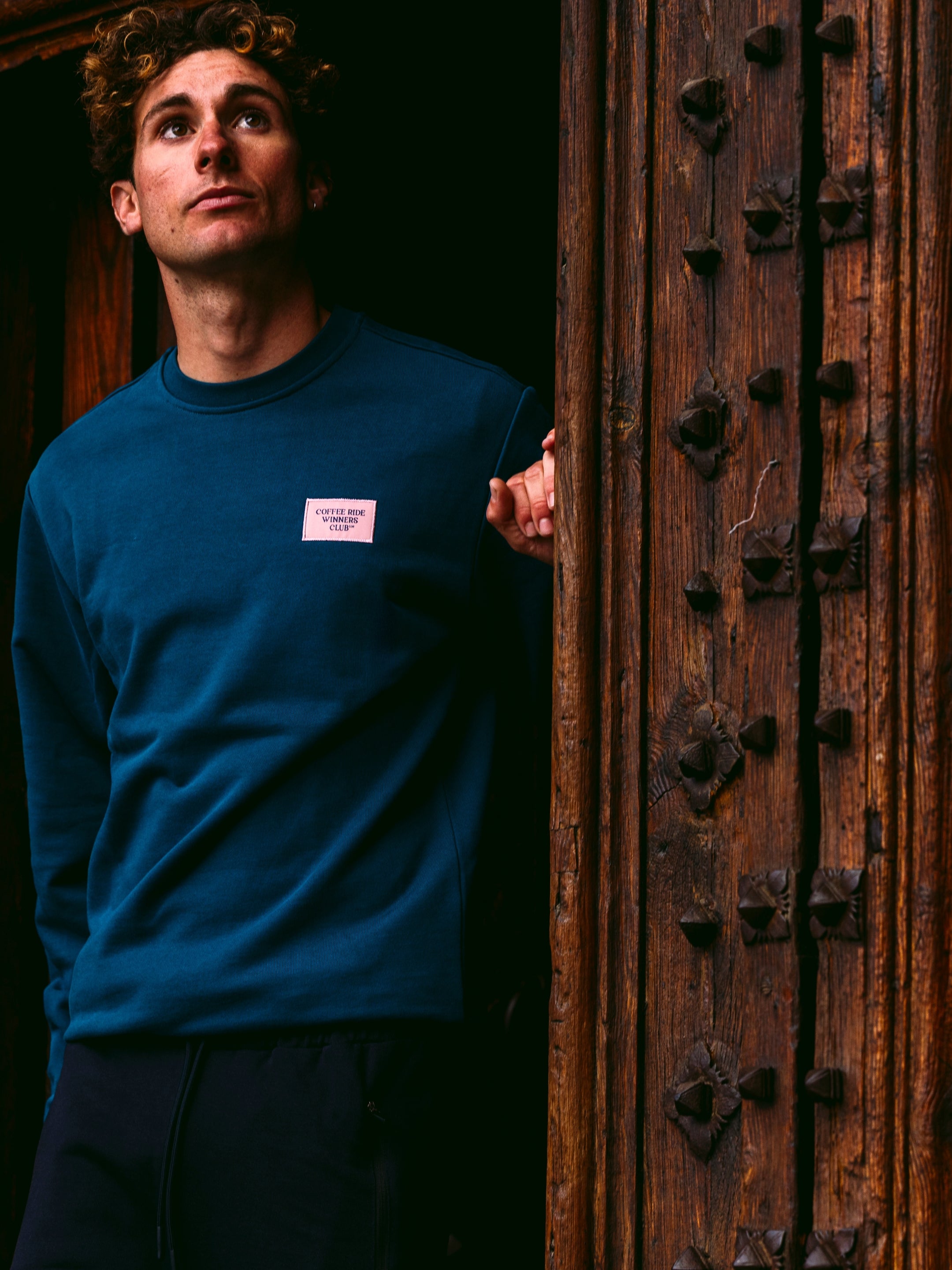 The Coffee Ride Winners Club - Sweatshirt - Sailor Blue by La Machine Cycle Club, alternate product view.