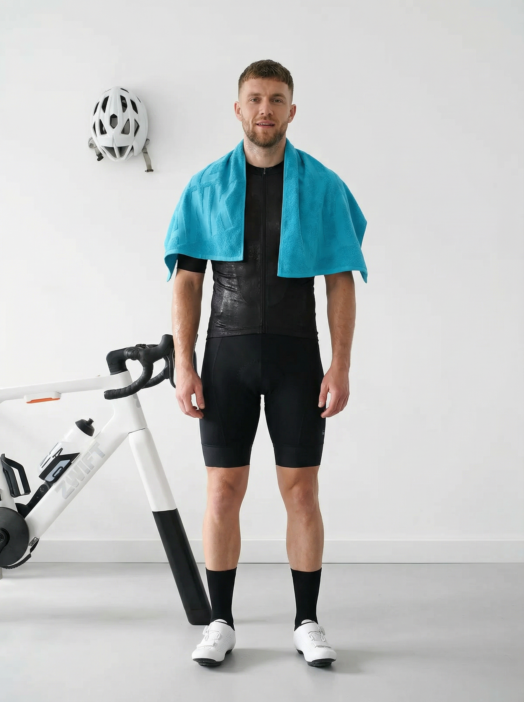 The Empty the Tank - Towel - 60x80 cm by La Machine Cycle Club, shown from another angle.