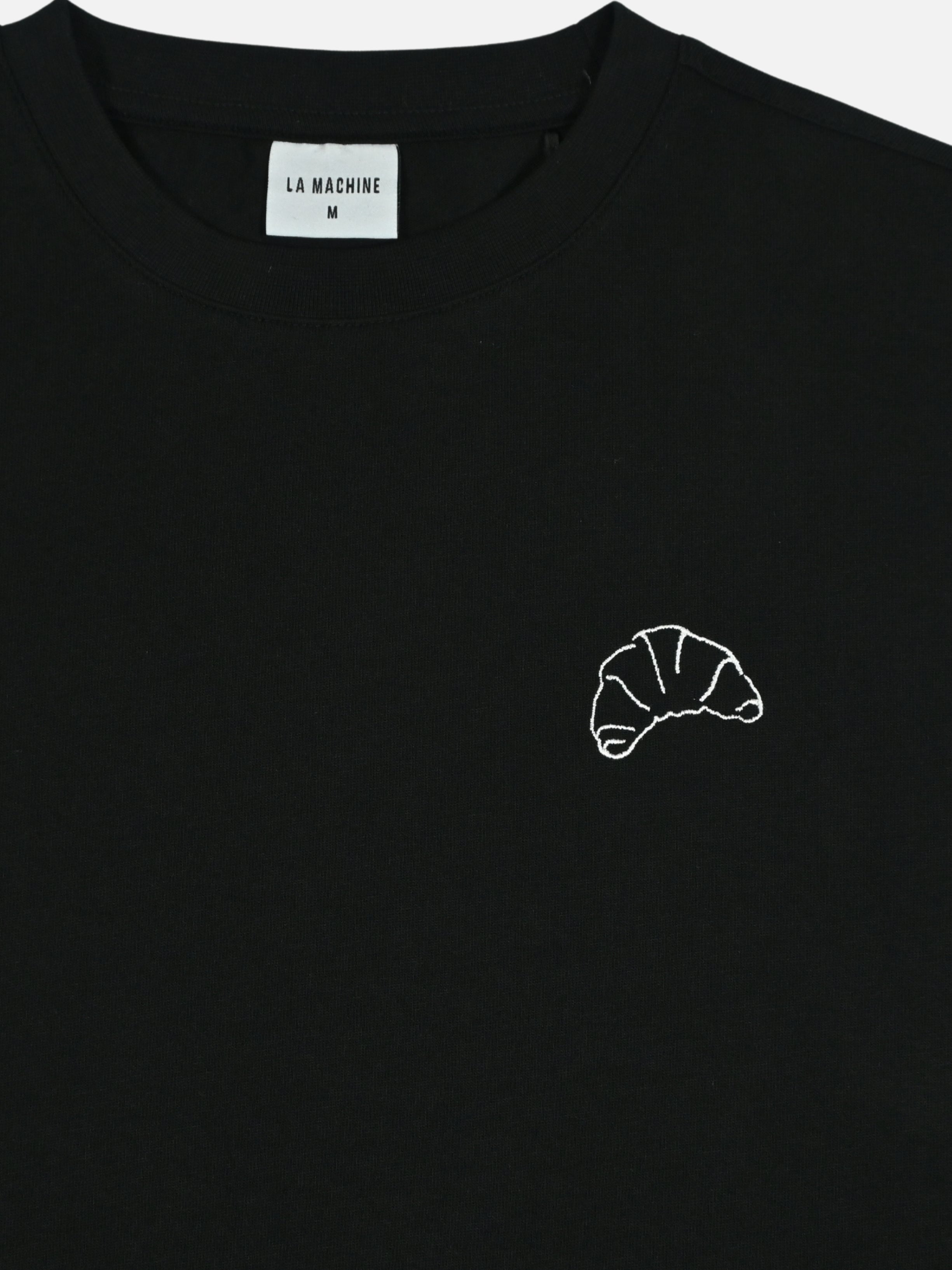 The I Brake for Croissants - Loose Fit - T-shirt - Black by La Machine Cycle Club, alternate product view.
