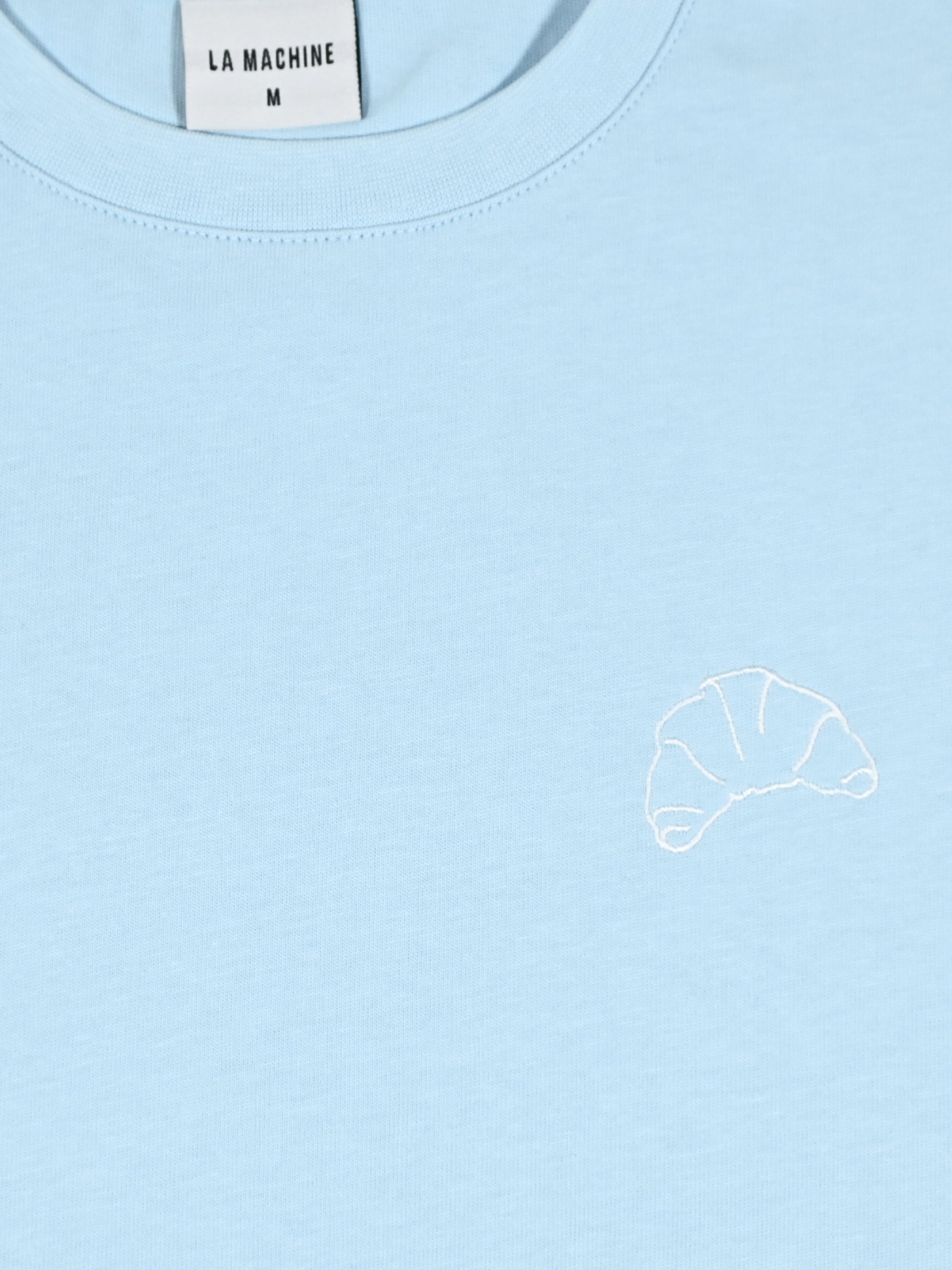 The I Brake for Croissants - Loose Fit - T-shirt - Light Blue by La Machine Cycle Club, alternate product view.