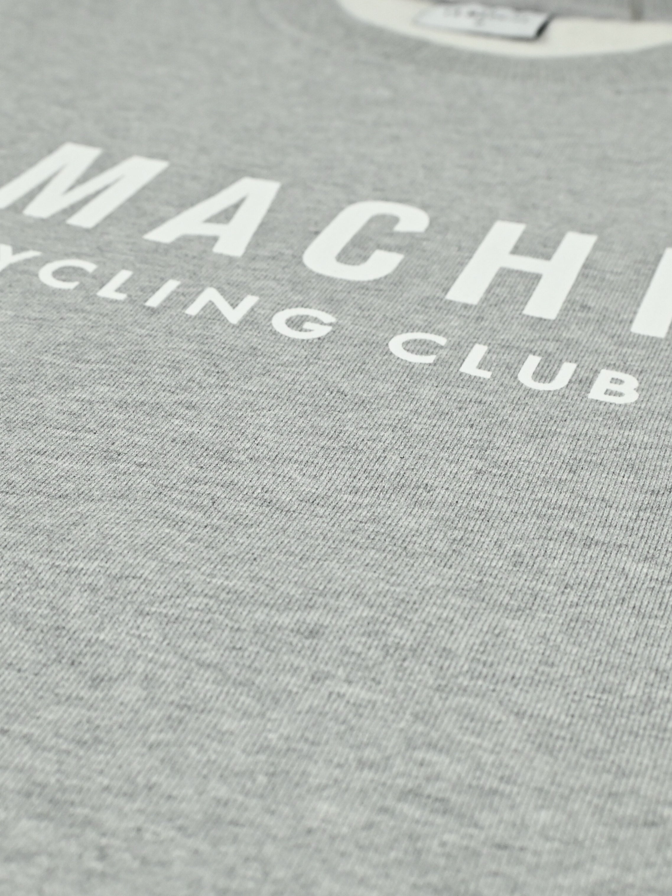 Detail view of the La Machine Club Line - Sweatshirt - Grey Melange by La Machine Cycle Club.