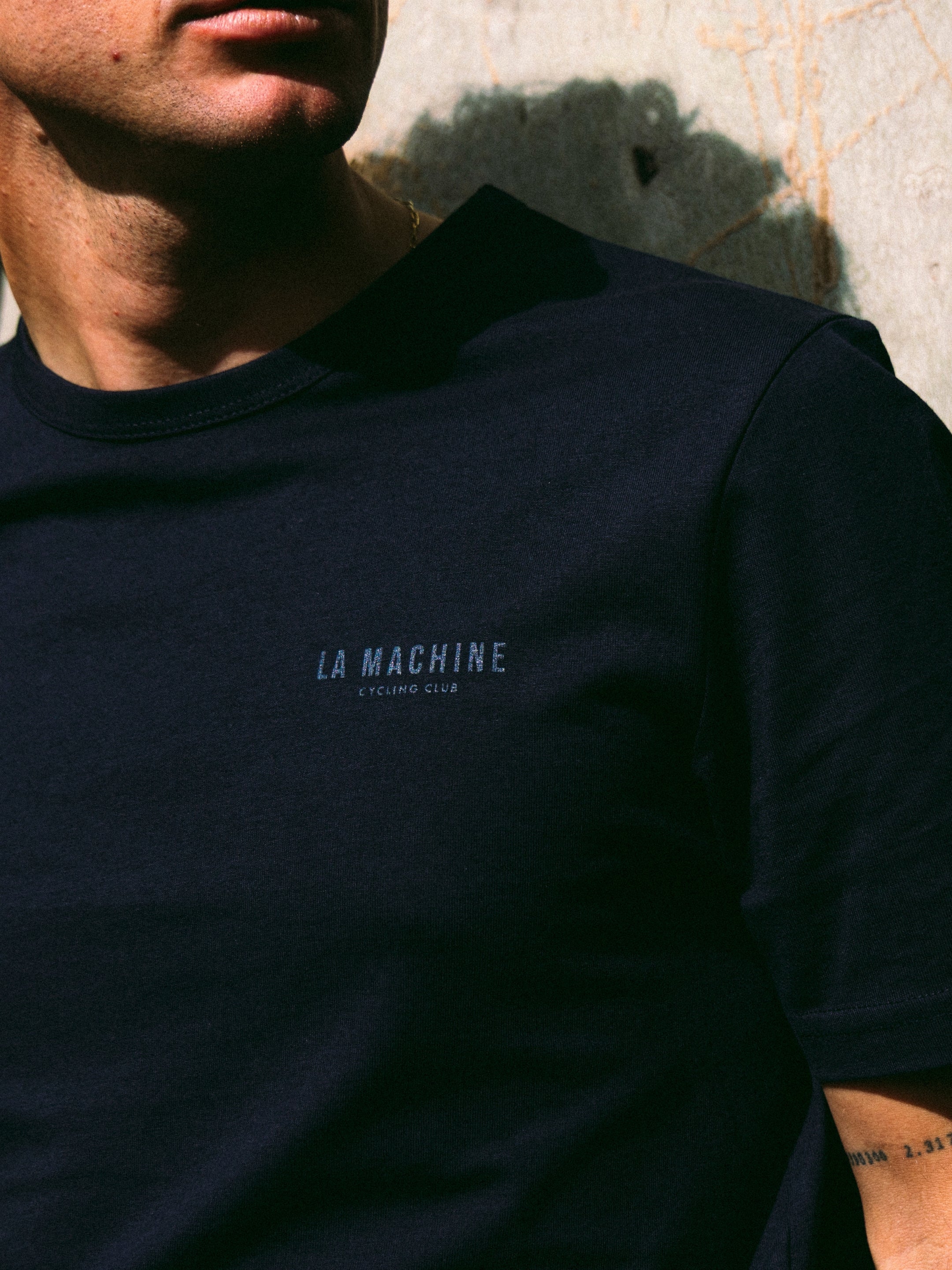 The La Machine Club Line T-shirt - Dark Navy by La Machine Cycle Club, alternate product view.