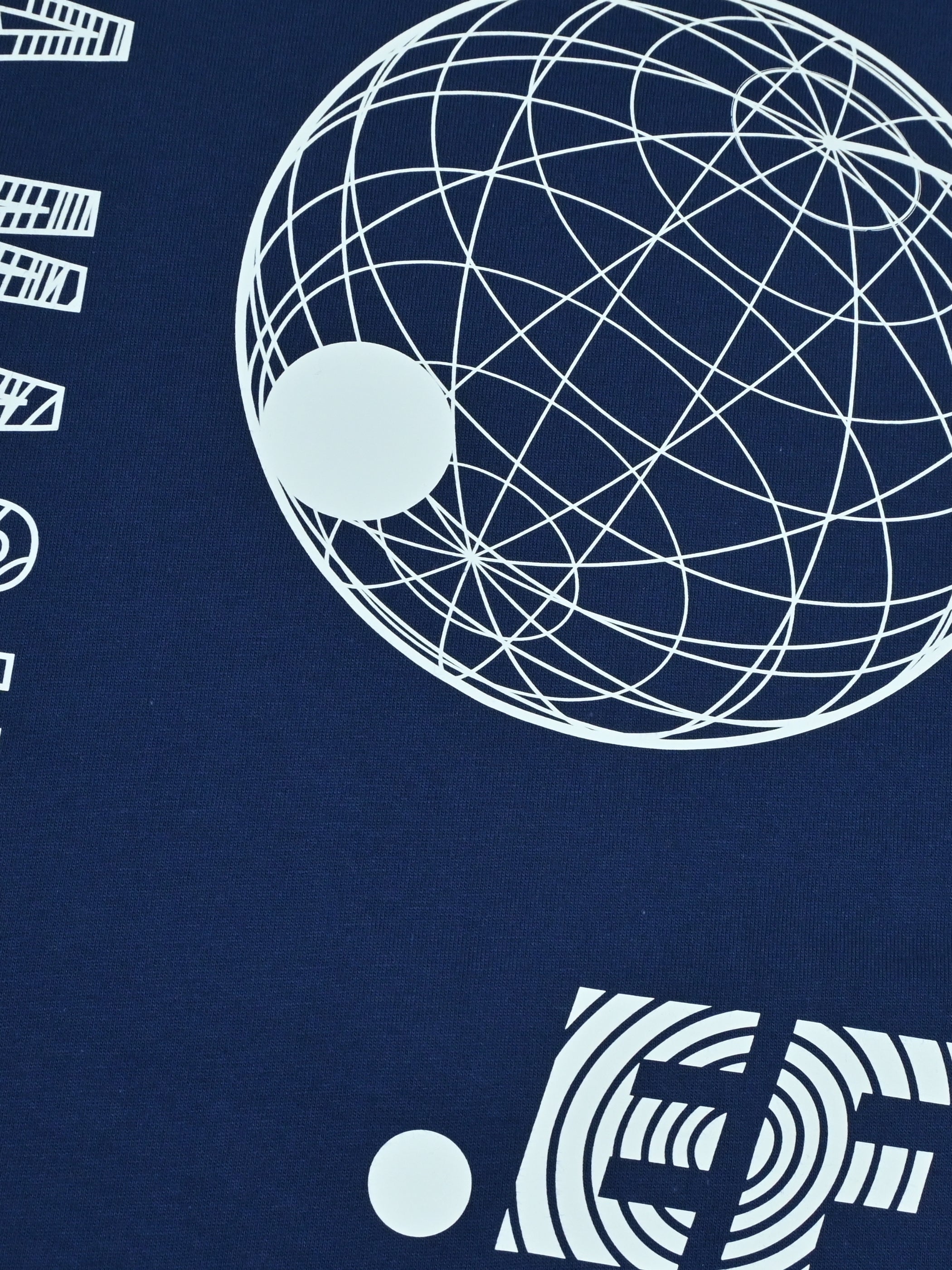 The La Machine X EF Pro Cycling - Globe T-shirt - Dark Navy Blue by La Machine Cycle Club, alternate product view.
