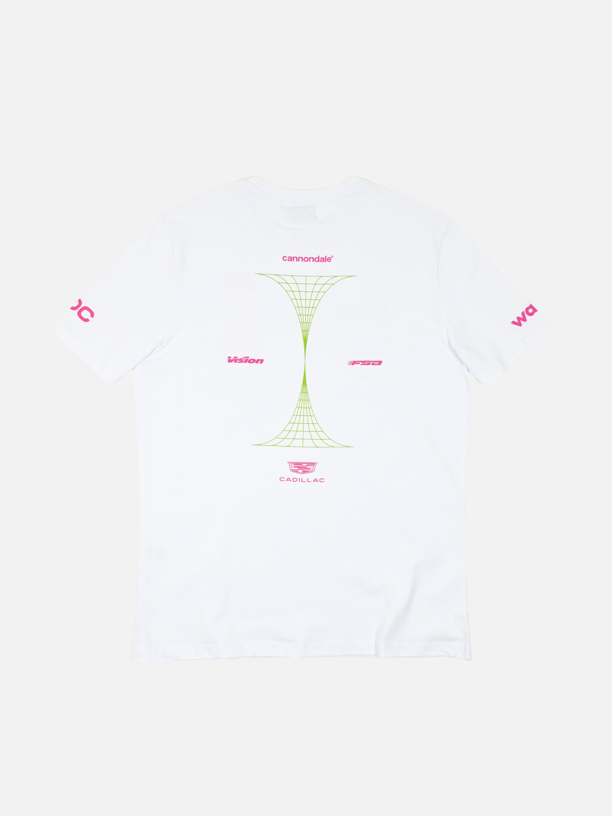 Detail view of the La Machine X EF Pro Cycling - Reverted T-shirt - White by La Machine Cycle Club.