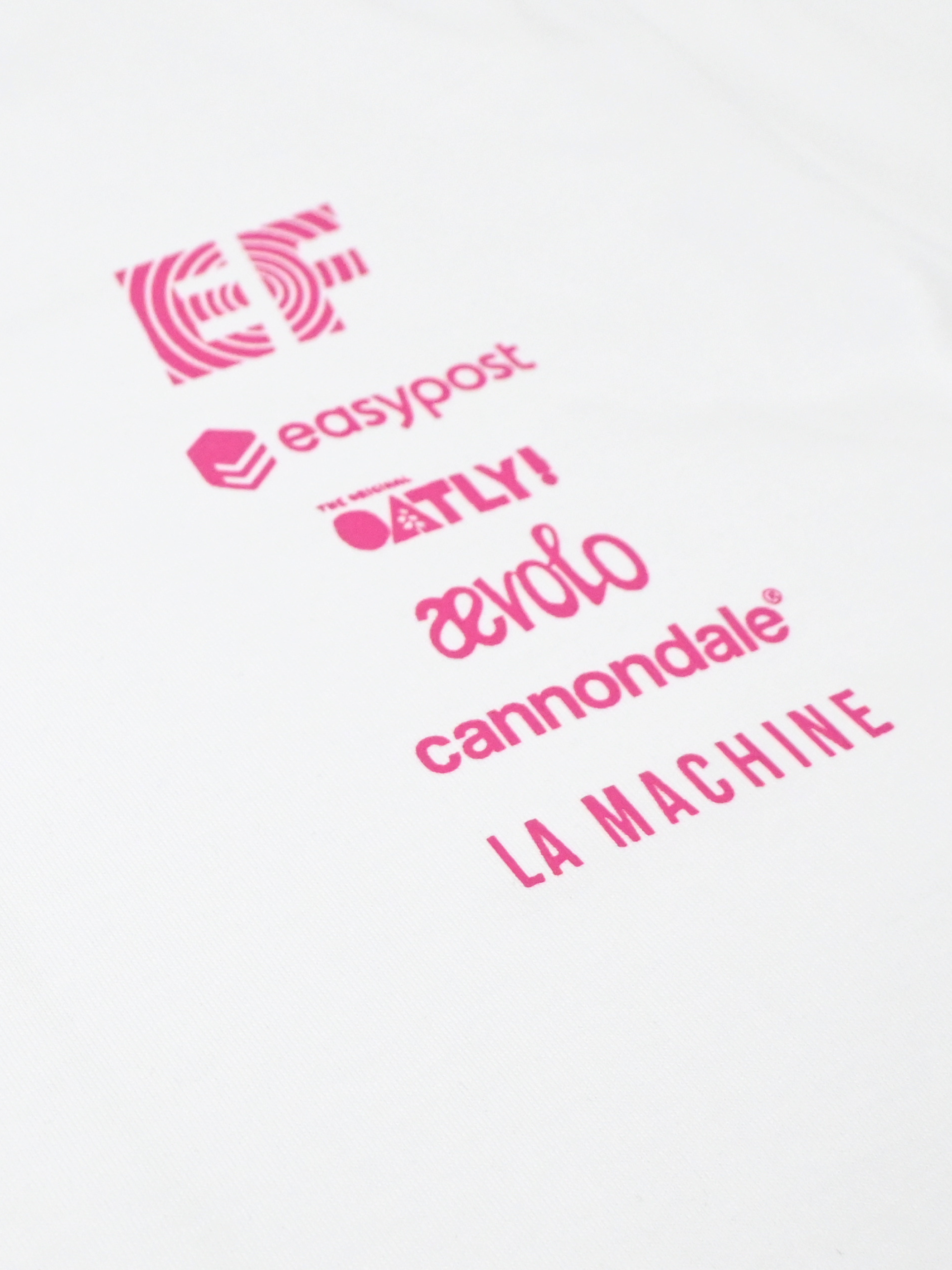 The La Machine X EF Pro Cycling - Reverted T-shirt - White by La Machine Cycle Club, alternate product view.