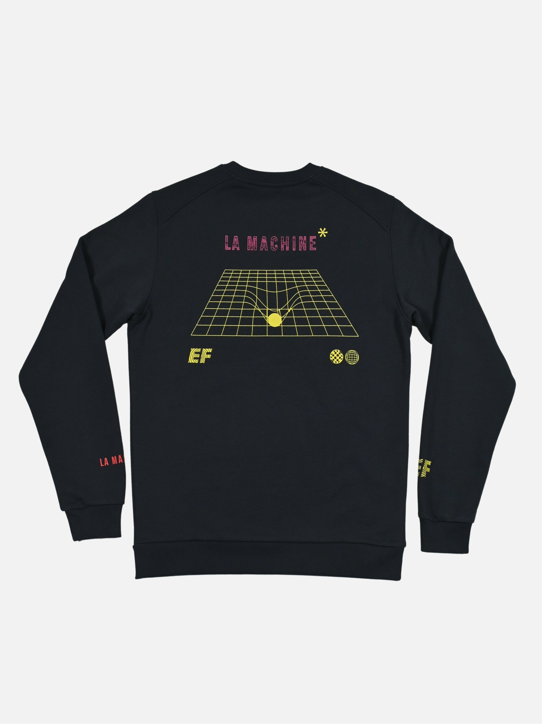 Detail view of the La Machine X EF Pro Cycling - Dimension - Sweatshirt - Dark Navy Blue by La Machine Cycle Club.