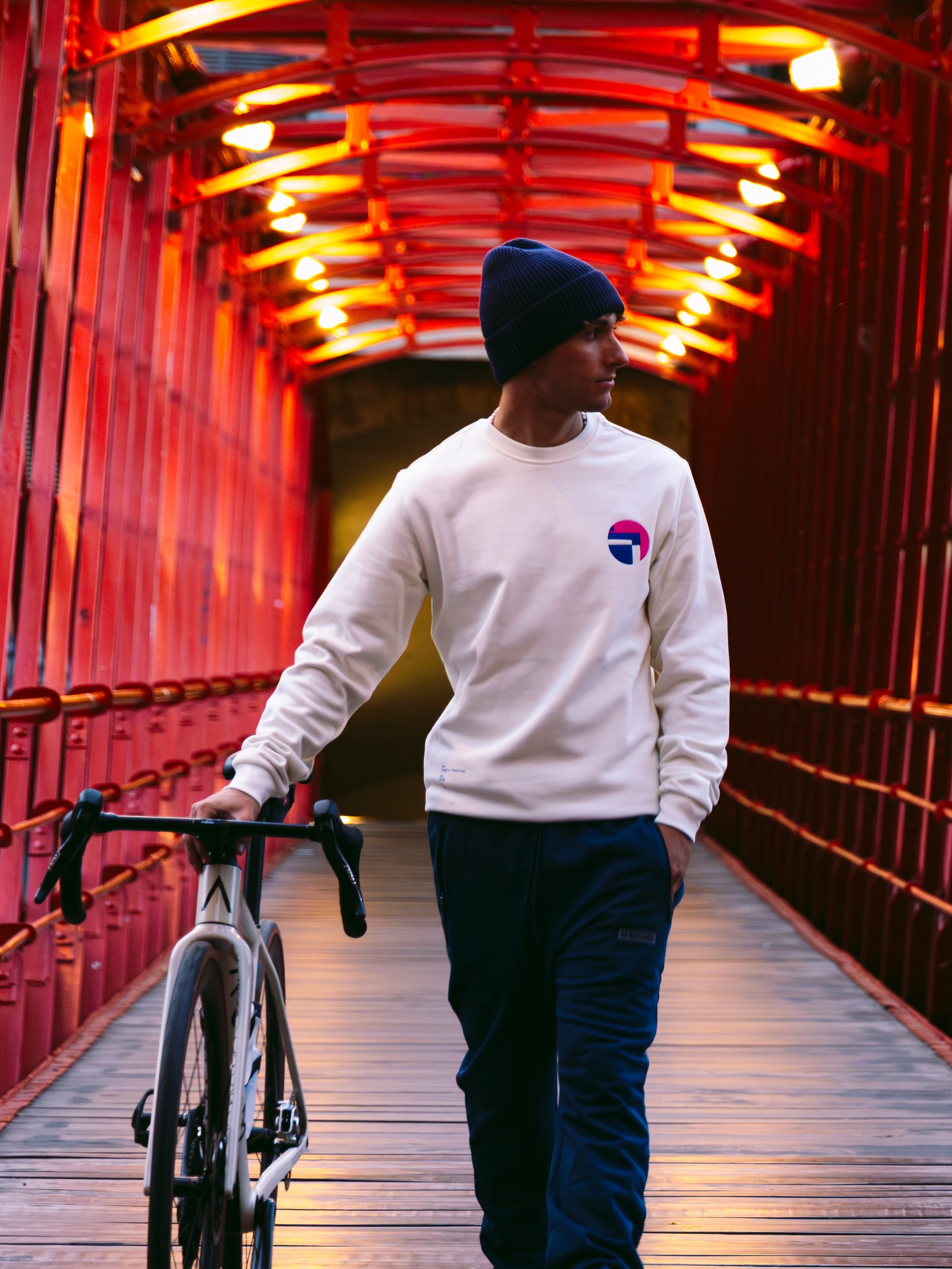 The Lampre Fondital '06 - Sweatshirt - Star White by La Machine Cycle Club, alternate product view.