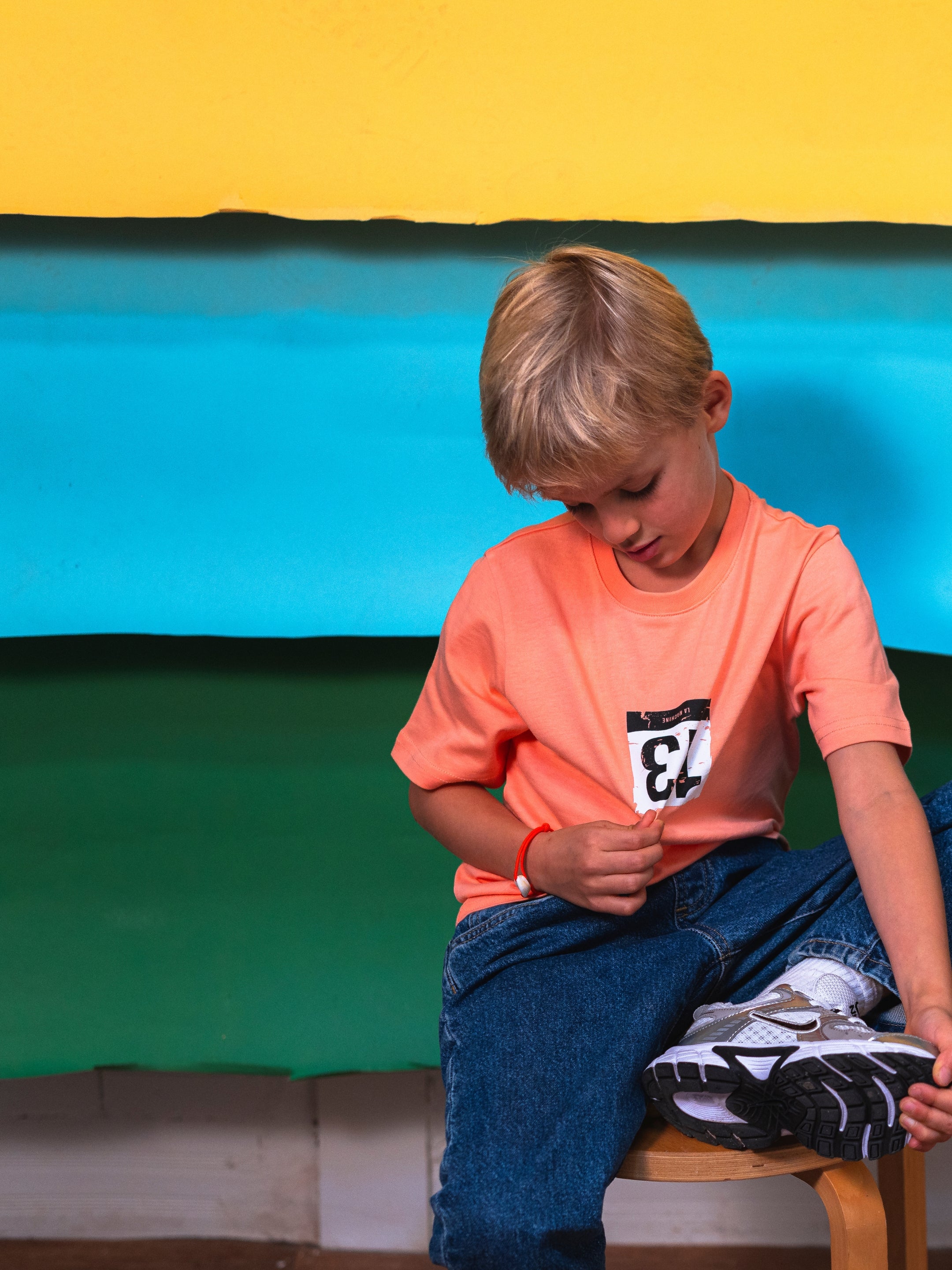 The Petit - Bib 13 - T-shirt by La Machine Cycle Club, shown from another angle.