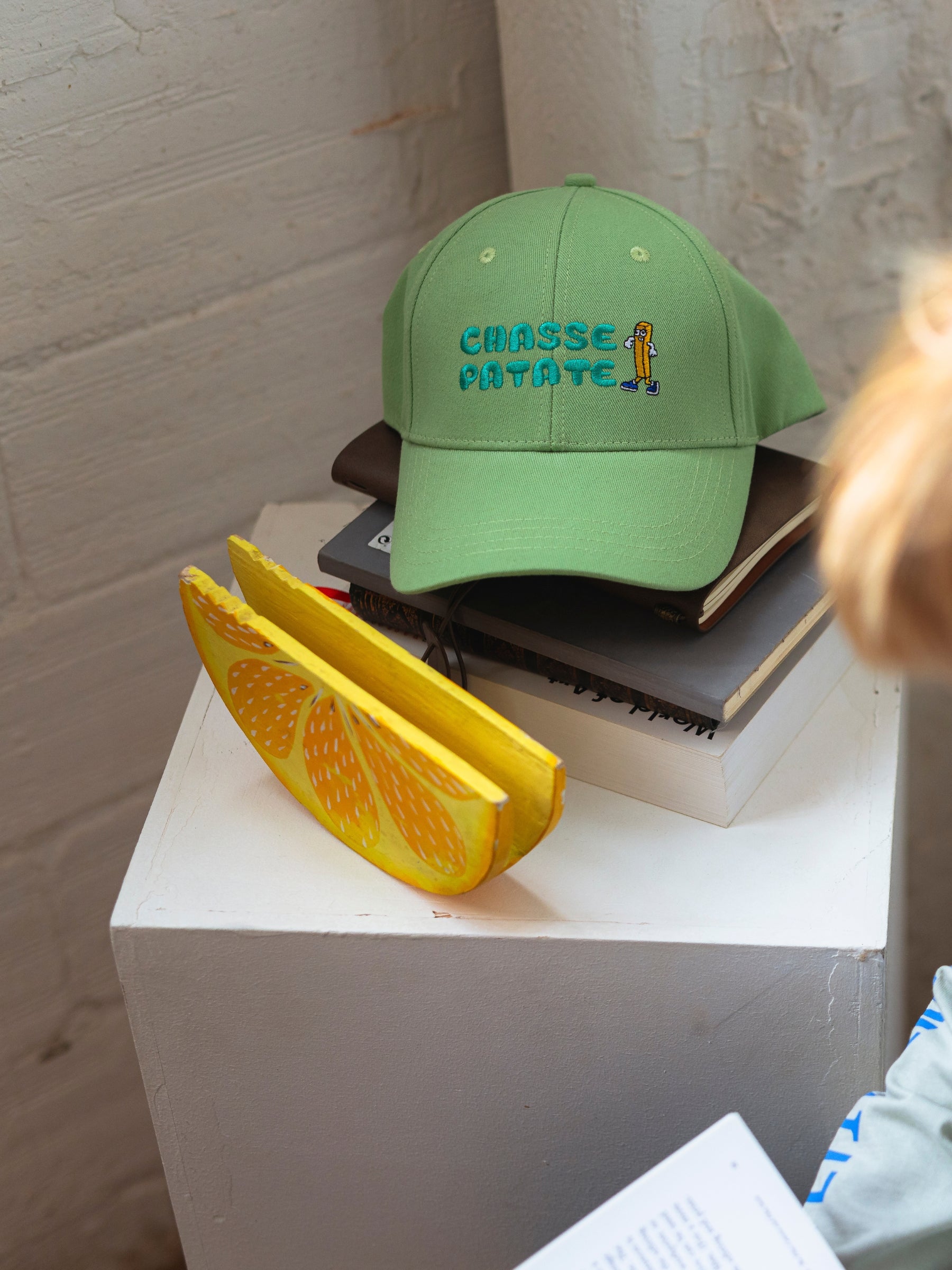 The Petit - Chasse Patate Cap by La Machine Cycle Club, shown from another angle.
