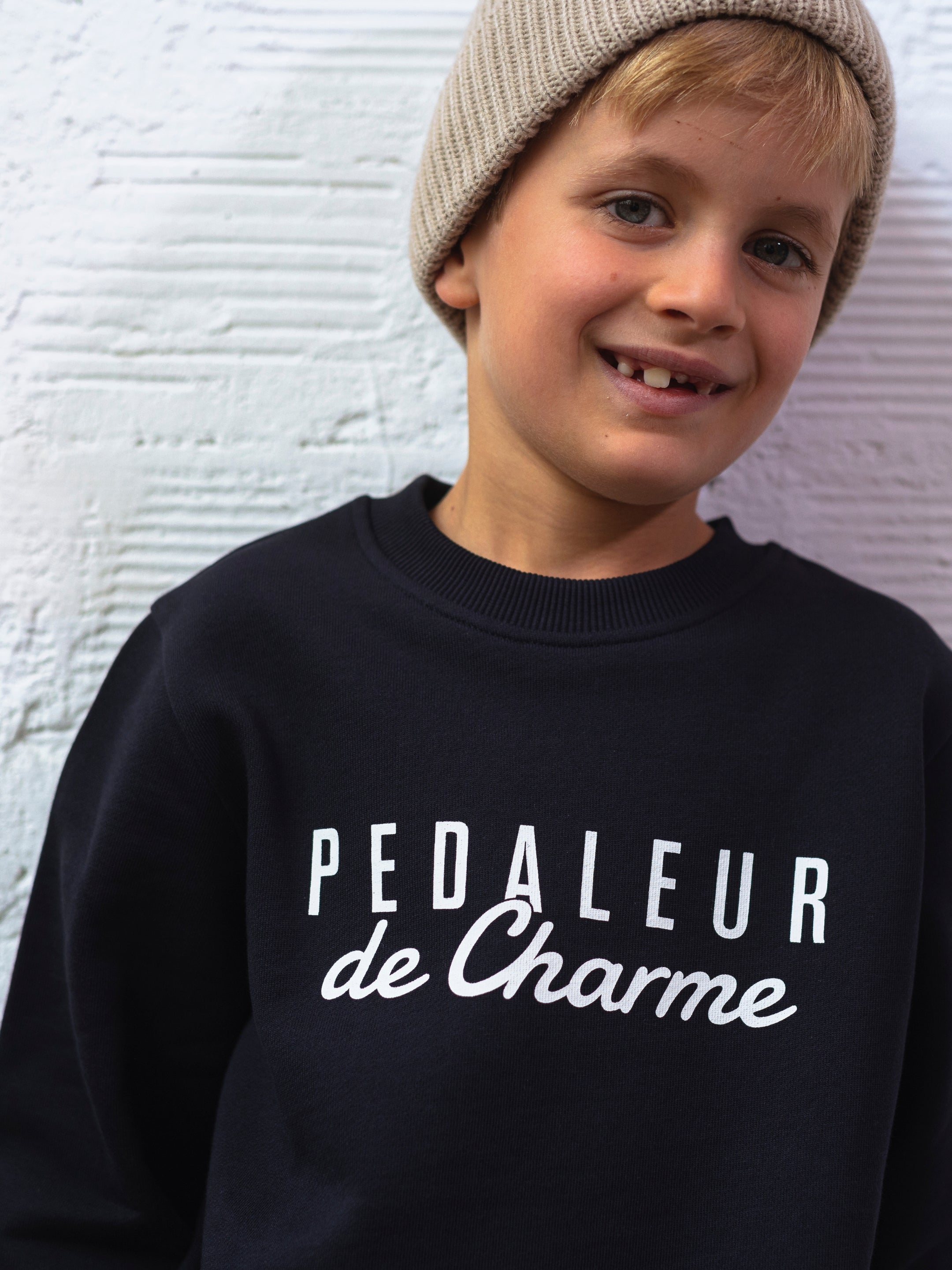 The Petit - Pedaleur de Charme - Sweatshirt by La Machine Cycle Club, shown from another angle.