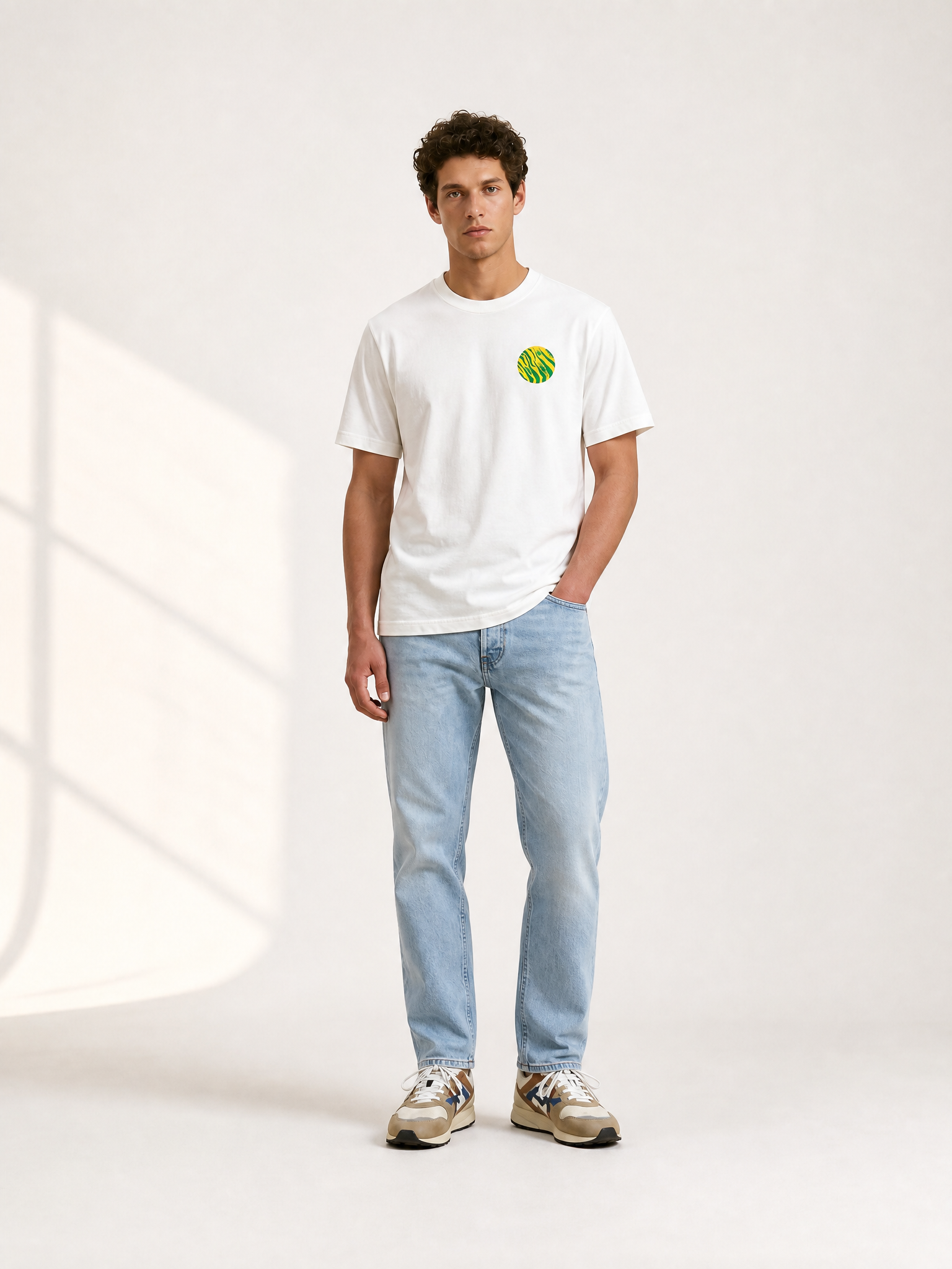A model wearing the Team Polti '94 - Loose Fit - T-shirt by La Machine Cycle Club.