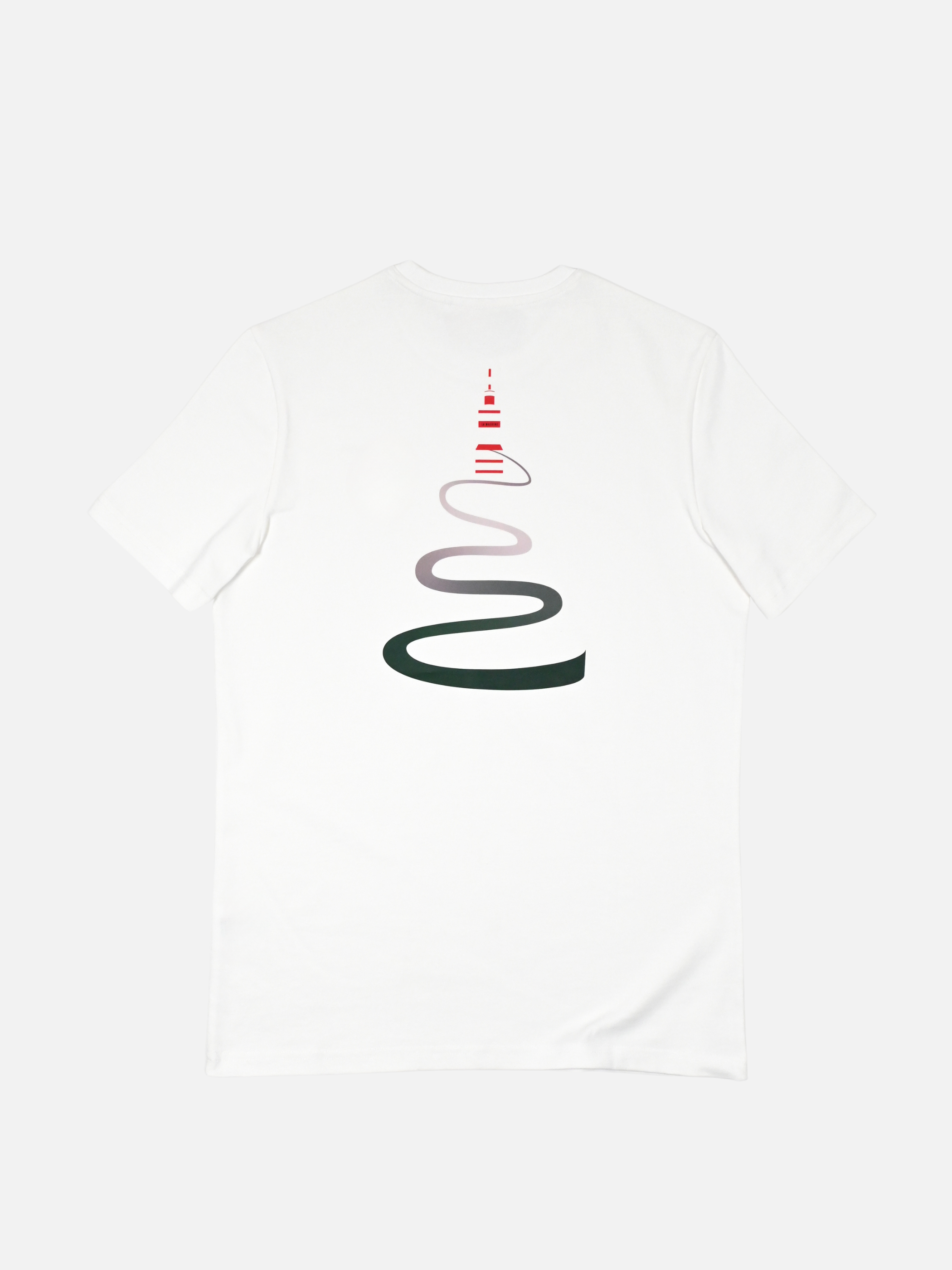 Detail view of the Ventoux - T-shirt - Off White by La Machine Cycle Club.