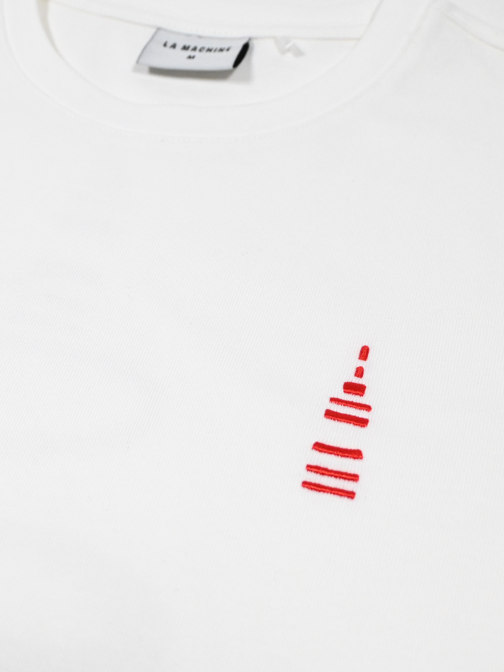 The Ventoux - T-shirt - Off White by La Machine Cycle Club, shown from another angle.