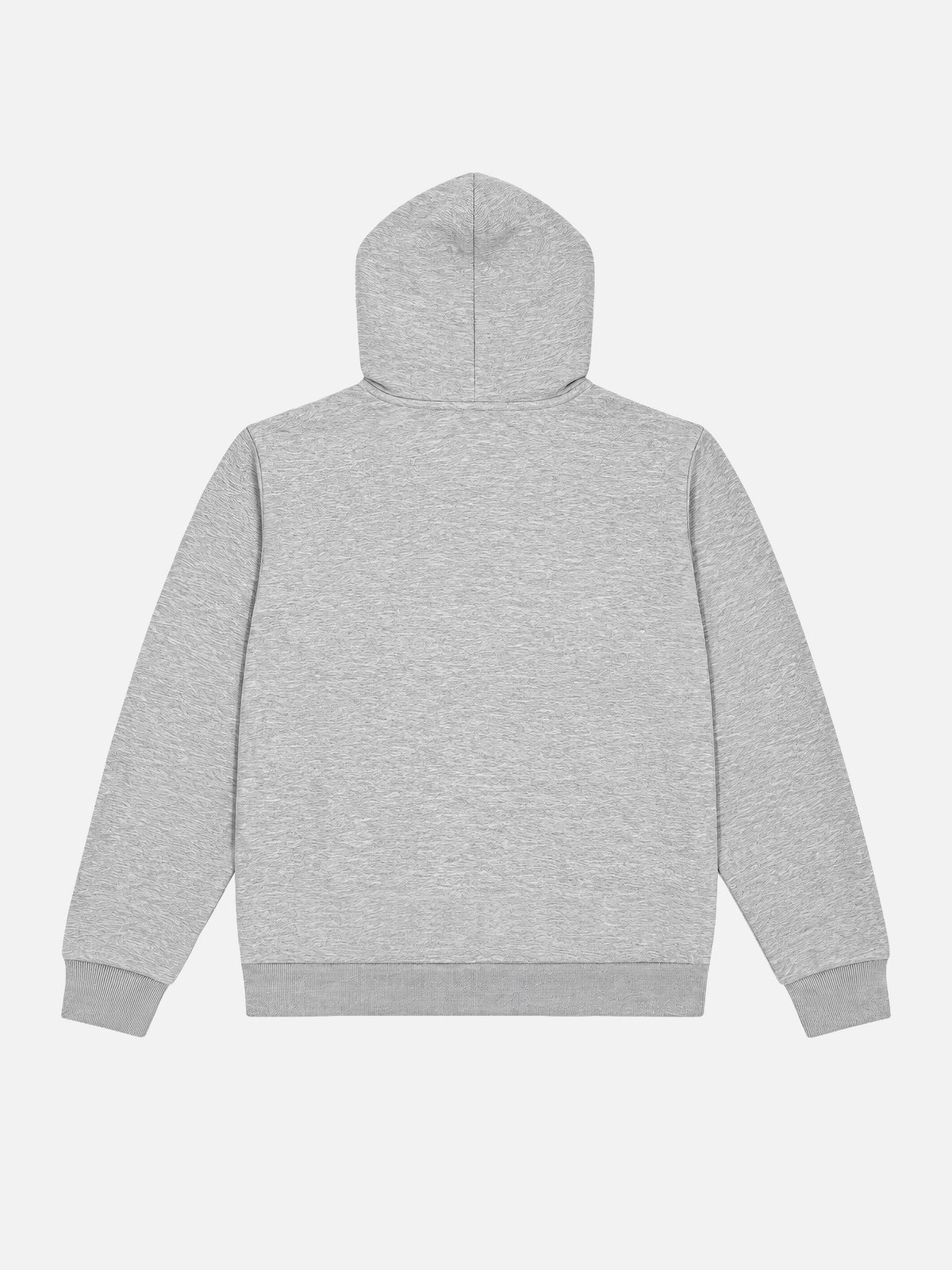 Back view of the Lucky 13 Zipped Hoodie in melange grey, laid flat.