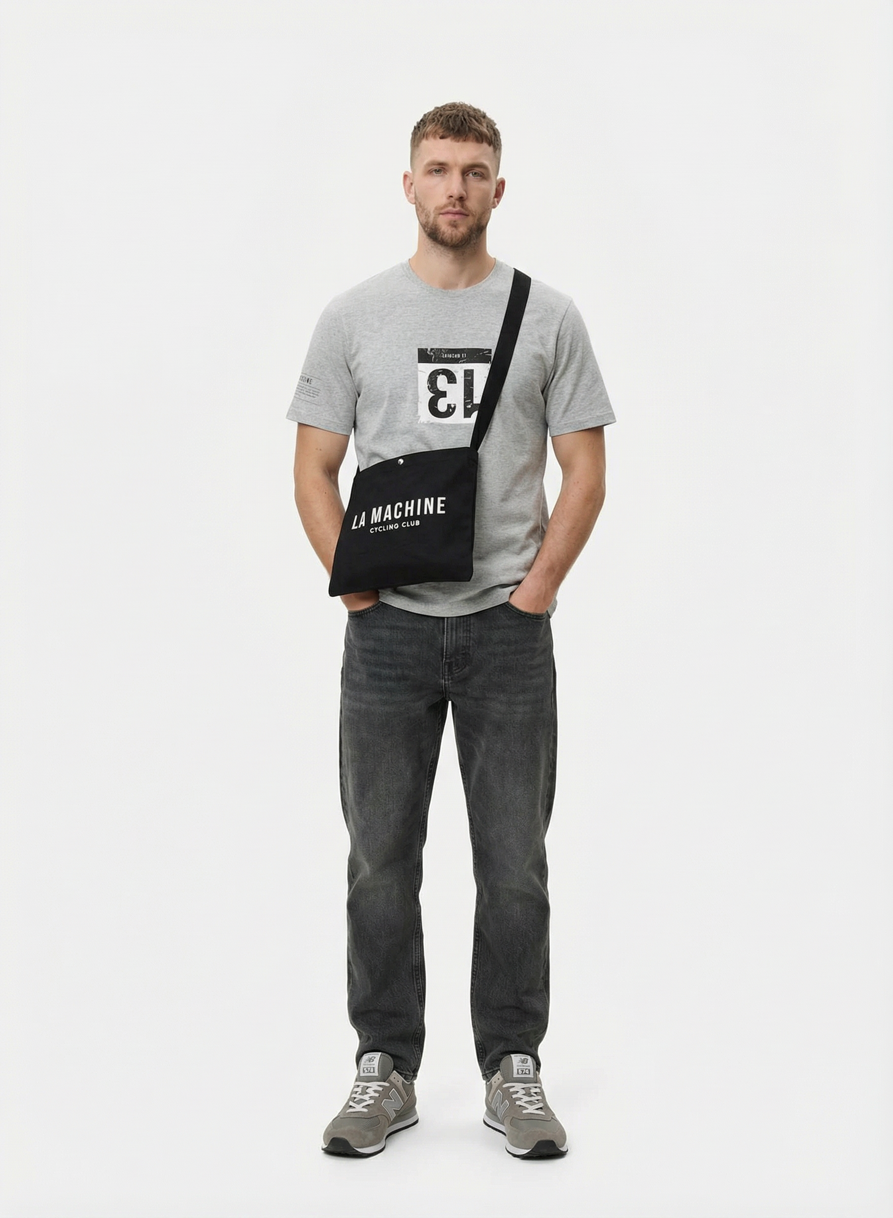 Startnummer 13 - T-shirt - Grey Melange