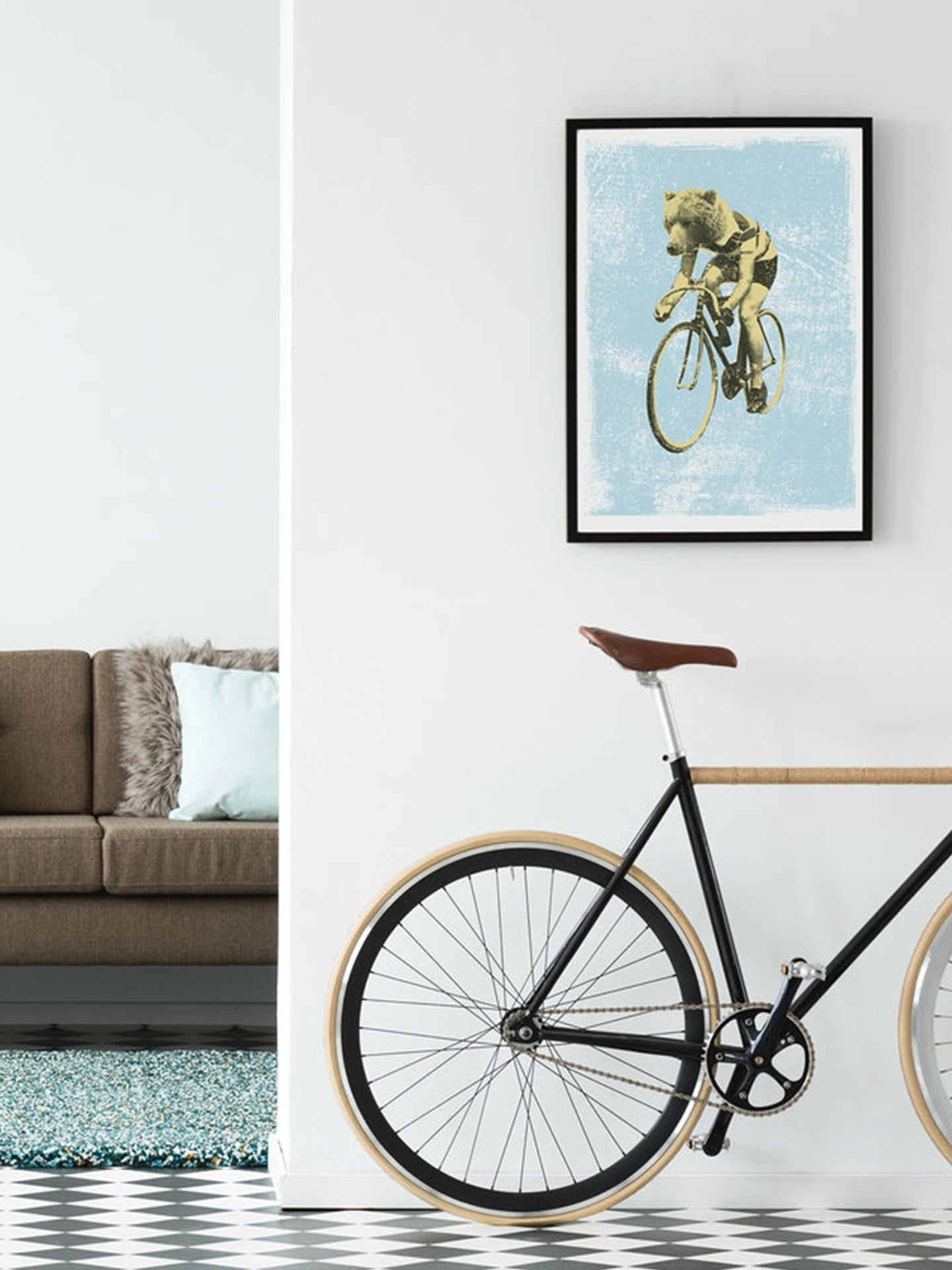 L’ours de la course - Poster - La Machine Cycle Club.