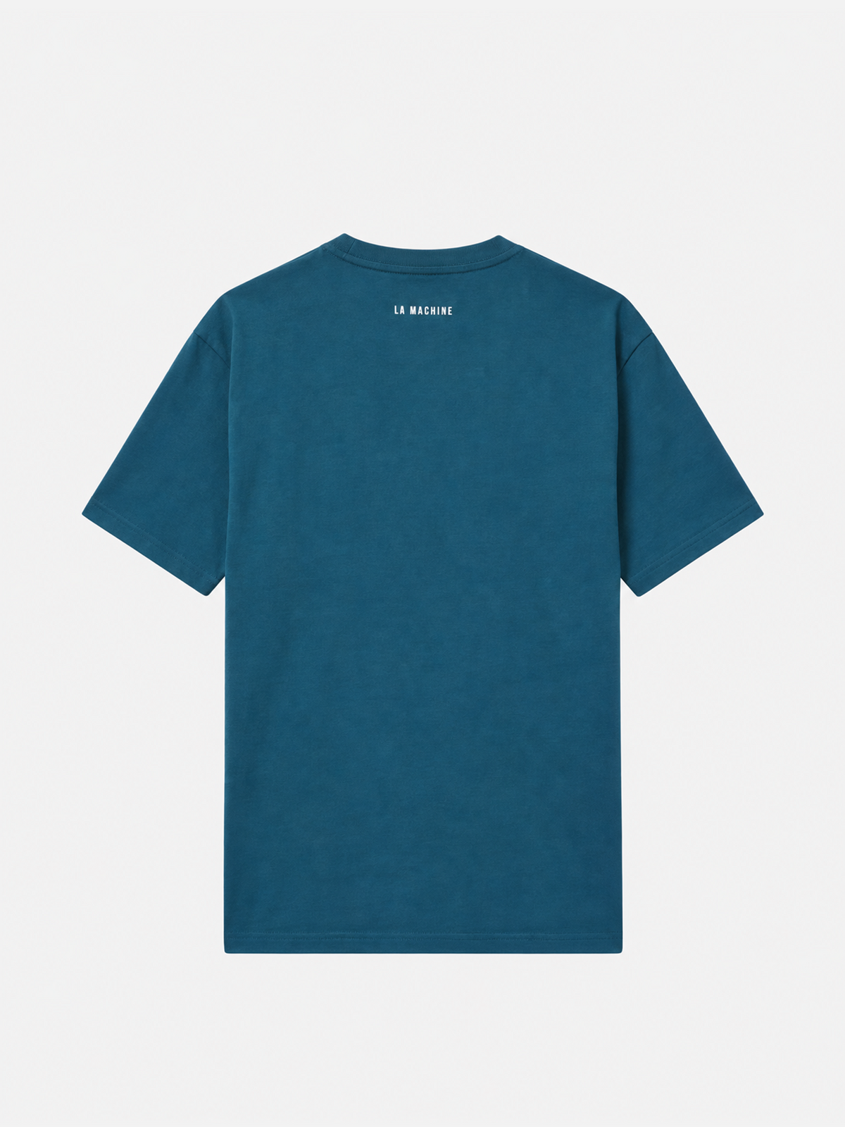 Detail of the fabric on the Coffee Ride Winners Club T-shirt Blue.