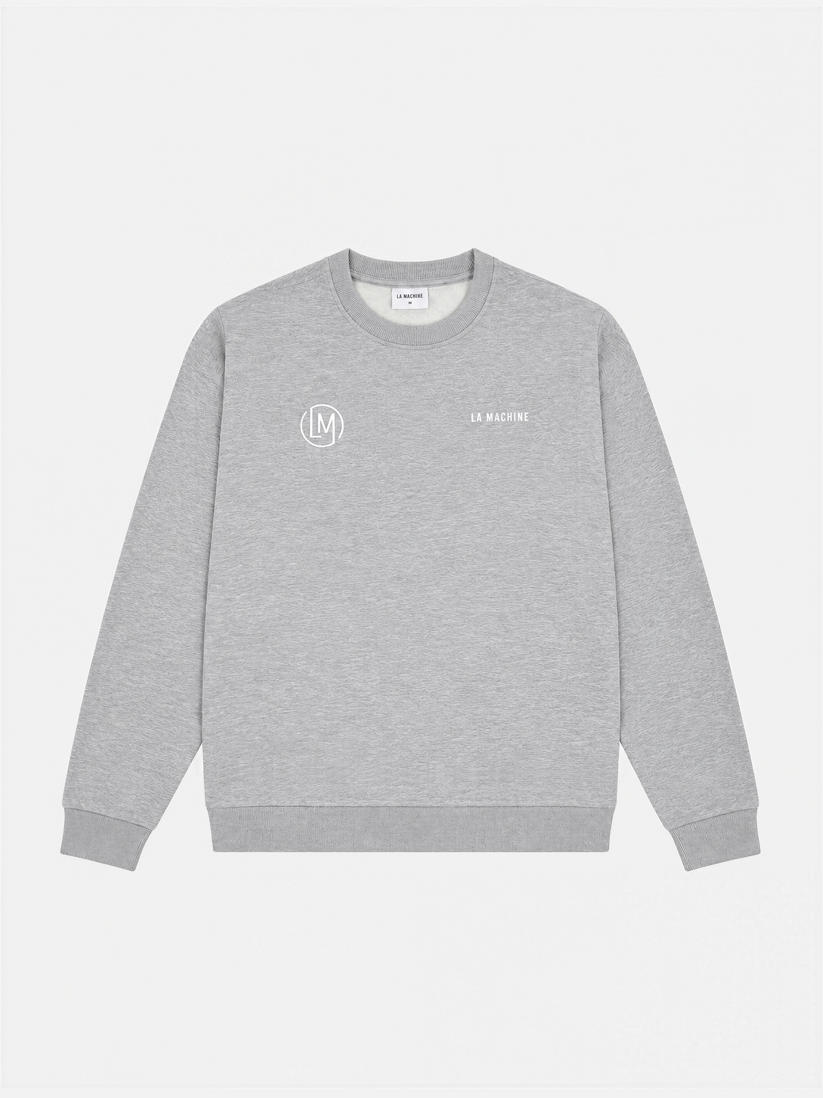 Front view of the melange grey Coup de Bambou sweatshirt, laid flat.
