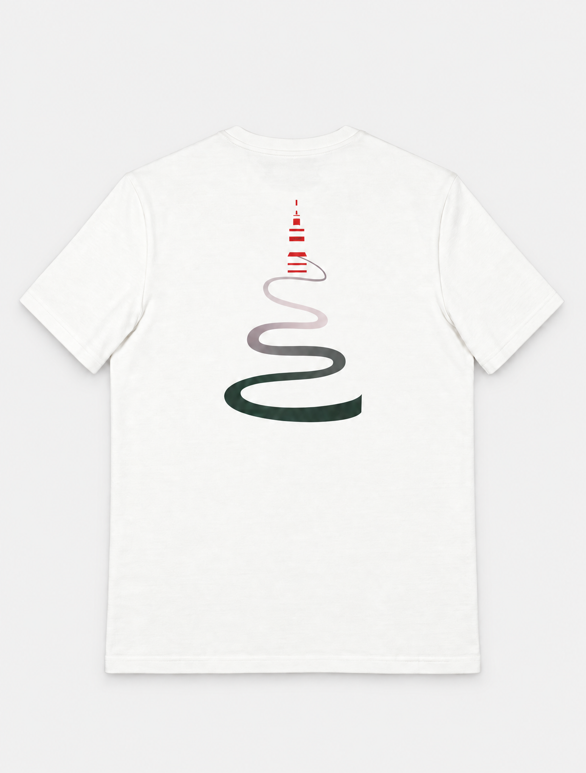 The Ventoux - T-shirt - Off White by La Machine Cycle Club, back view.