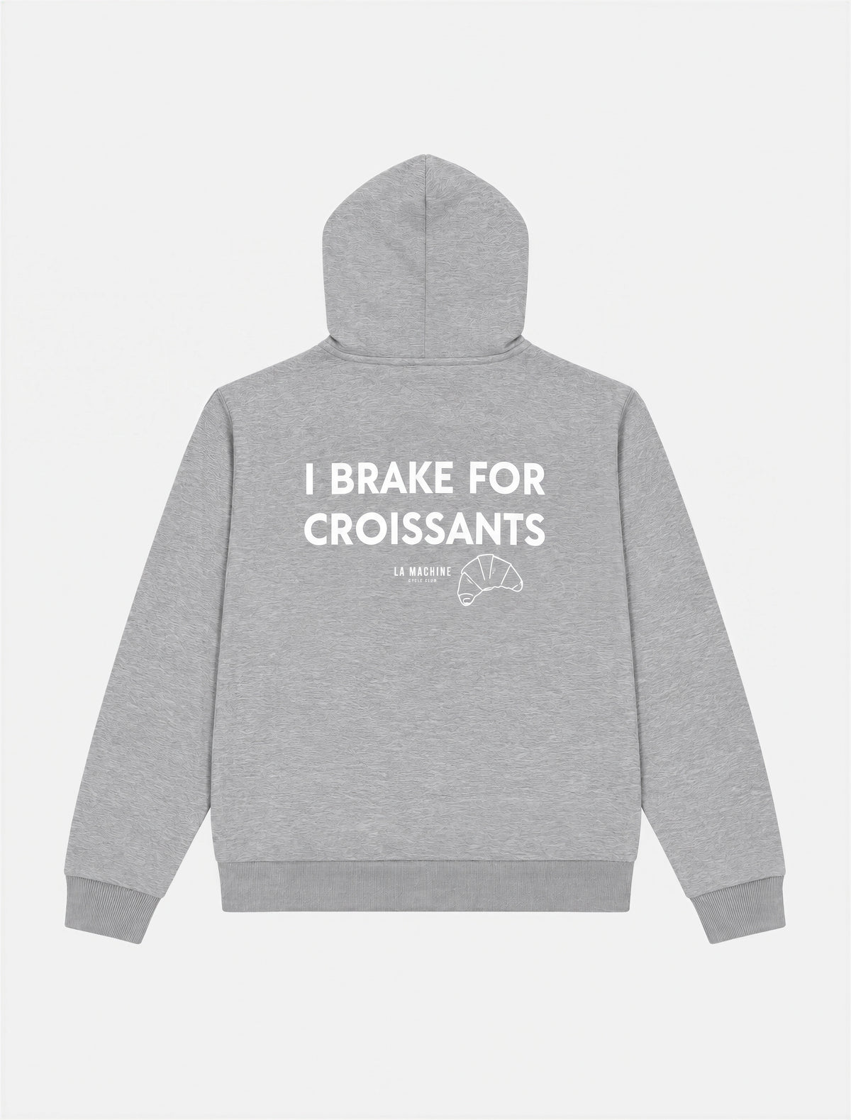 I Brake for Croissants - Zipped Hoodie - Melange Grey