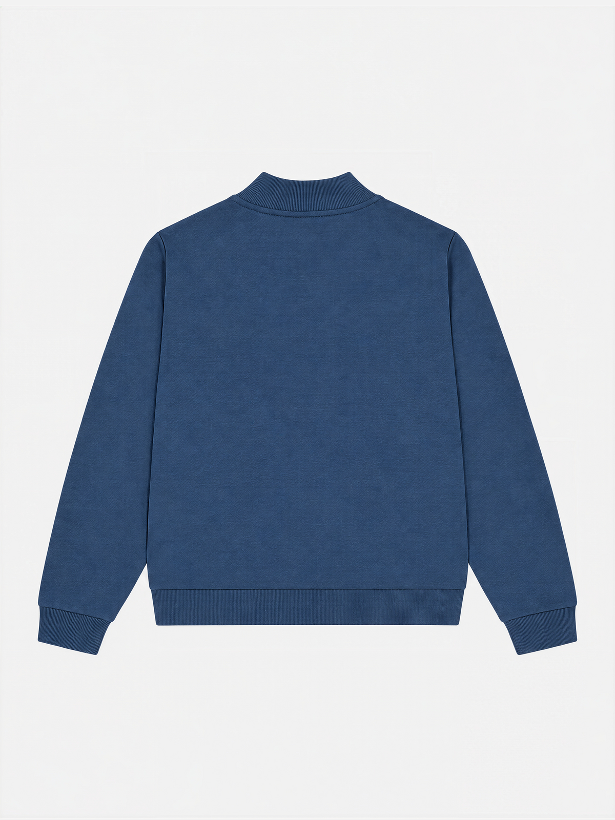 Detail of the zip on the Sarragosa Sea Vai Allez Vamos half-zip sweatshirt.