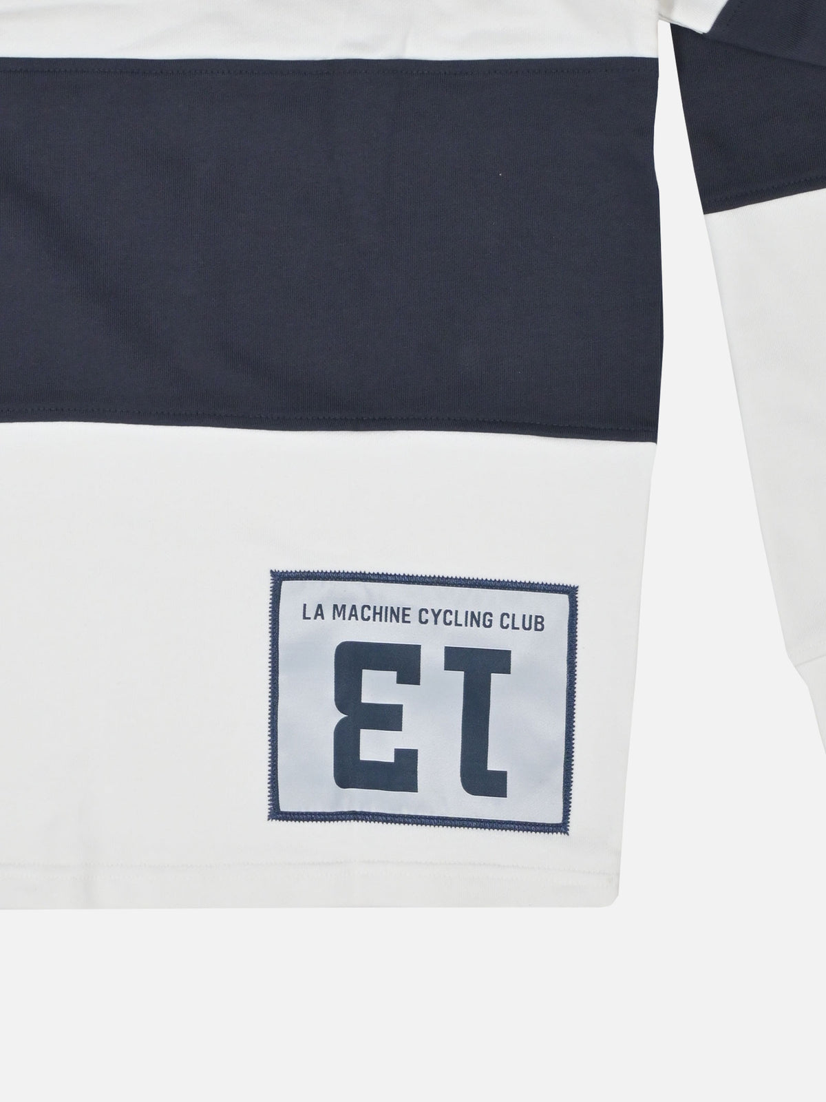 Number 13 - Longsleeve Polo - Dark Navy Blue / Off White