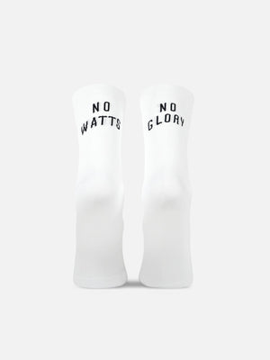 No Watts No Glory - Cycling Socks - White
