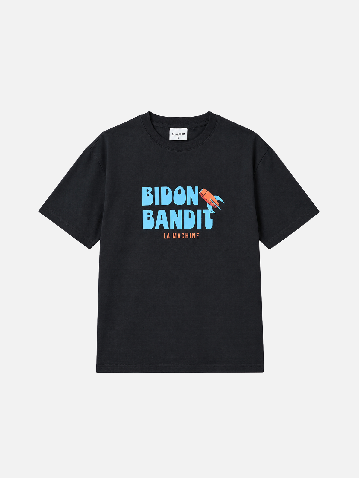 Front view of the Petit Bidon Bandit T-shirt by La Machine, laid flat.