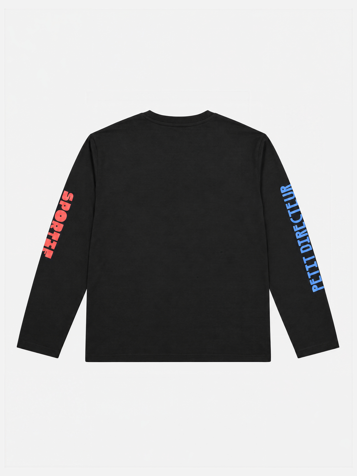 Back view of the Petit Directeur Sportif Longsleeve in navy by La Machine, laid flat.