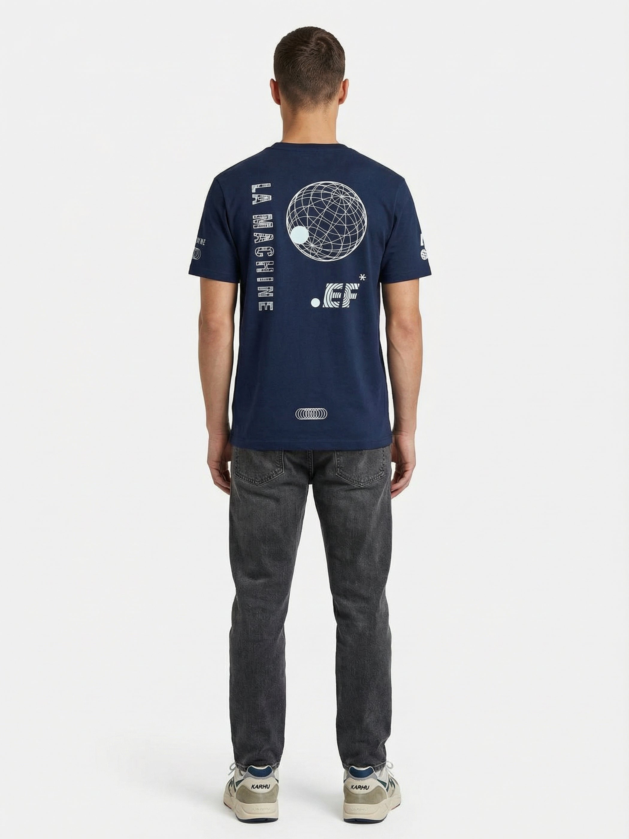 La Machine X EF Pro Cycling - Globe T-shirt - Dark Navy Blue