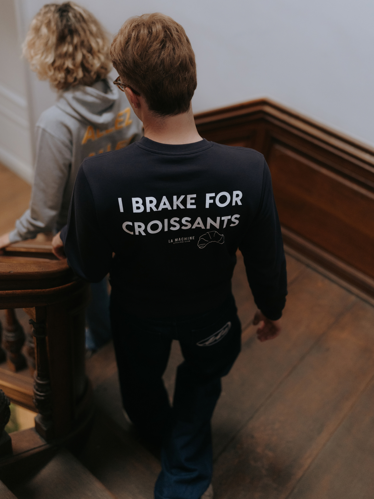 I Brake for Croissants - Sweatshirt - Bleu Marine Foncé