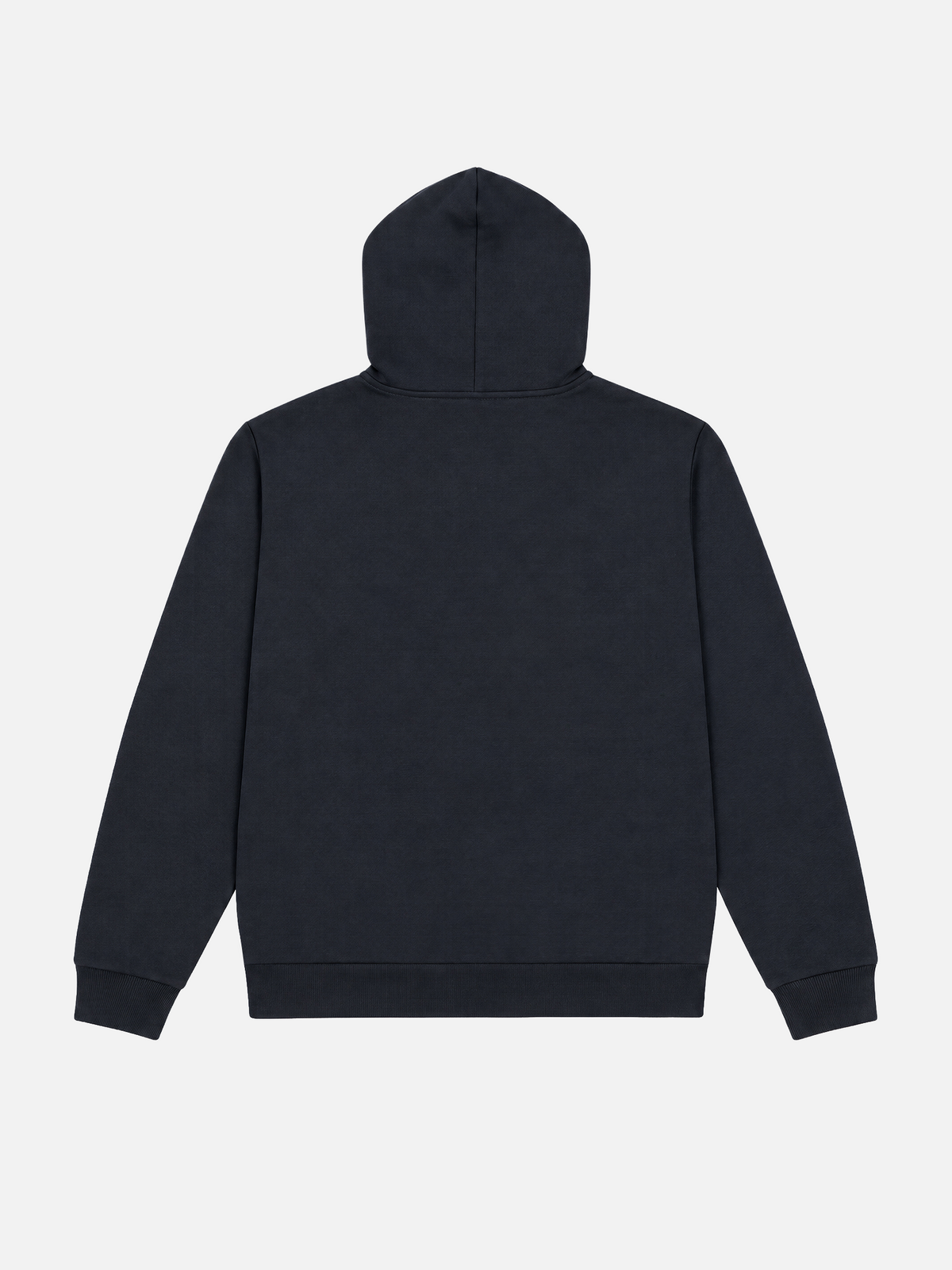 Back view of the Ride Hard Rest Hard Hoodie in black, laid flat.