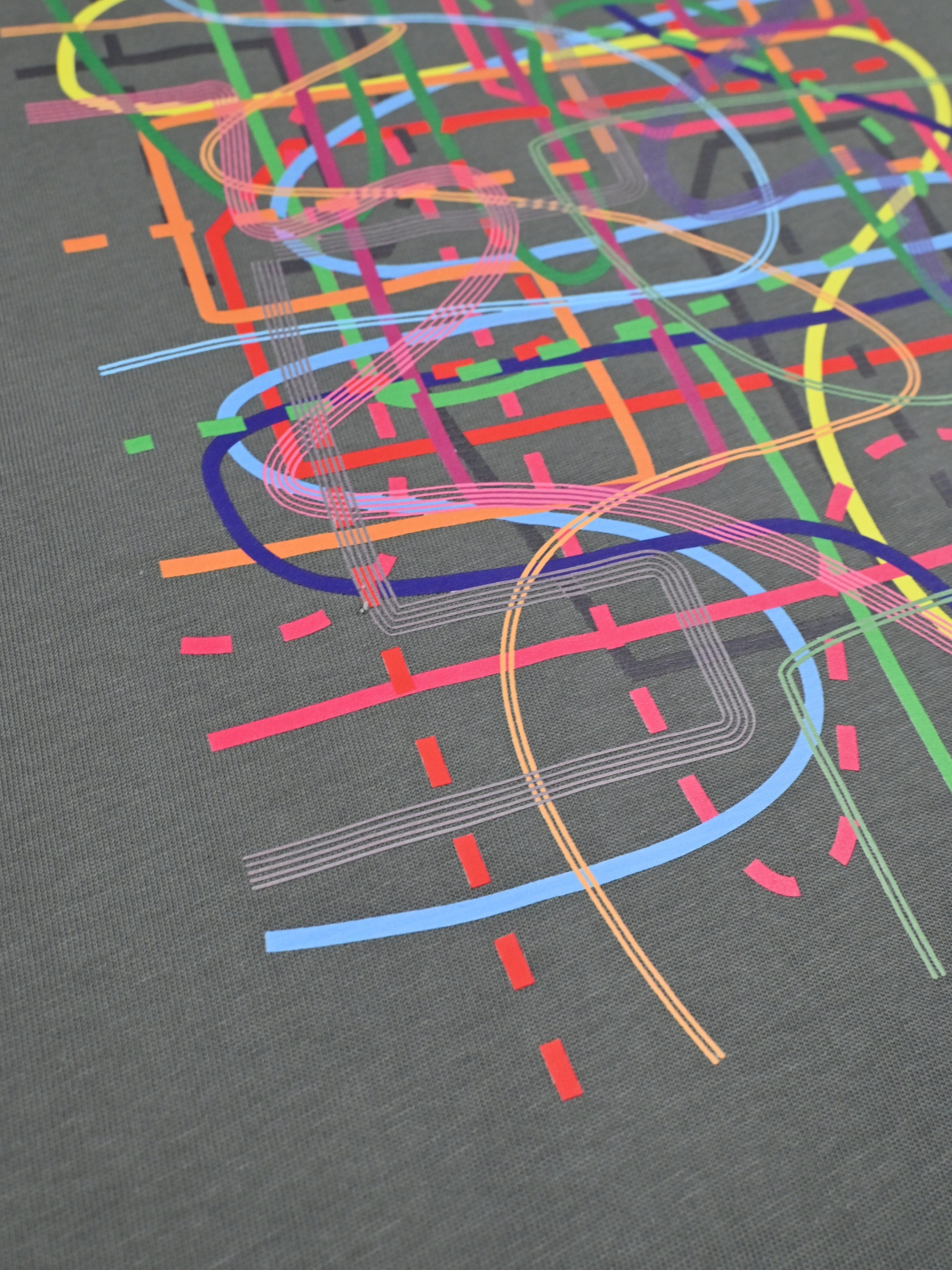 The Alpe D'Huez Subway - T-shirt - Steel Grey by La Machine Cycle Club, alternate product view.