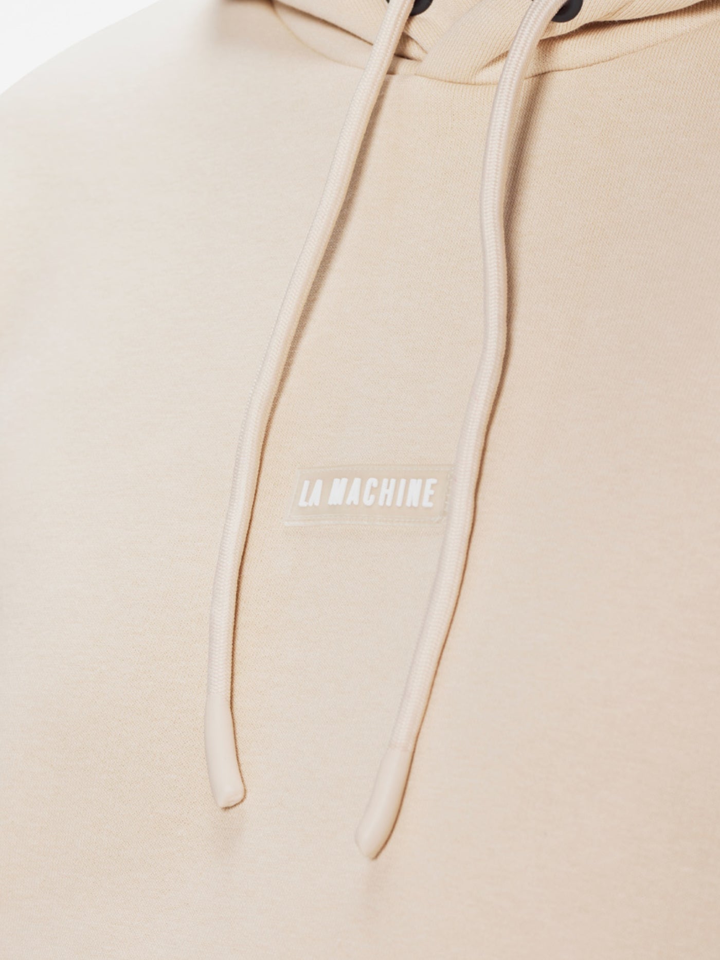 Detail view of the Beyond the bike - Hoodie - Gravel Grey by La Machine Cycle Club.